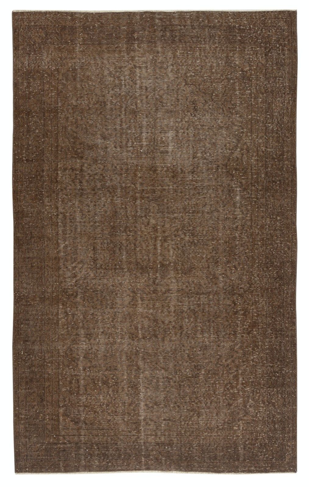 5.6x9 Ft Brown Turkish Rug For Bedroom. Vintage Handmade Rug For Living Room