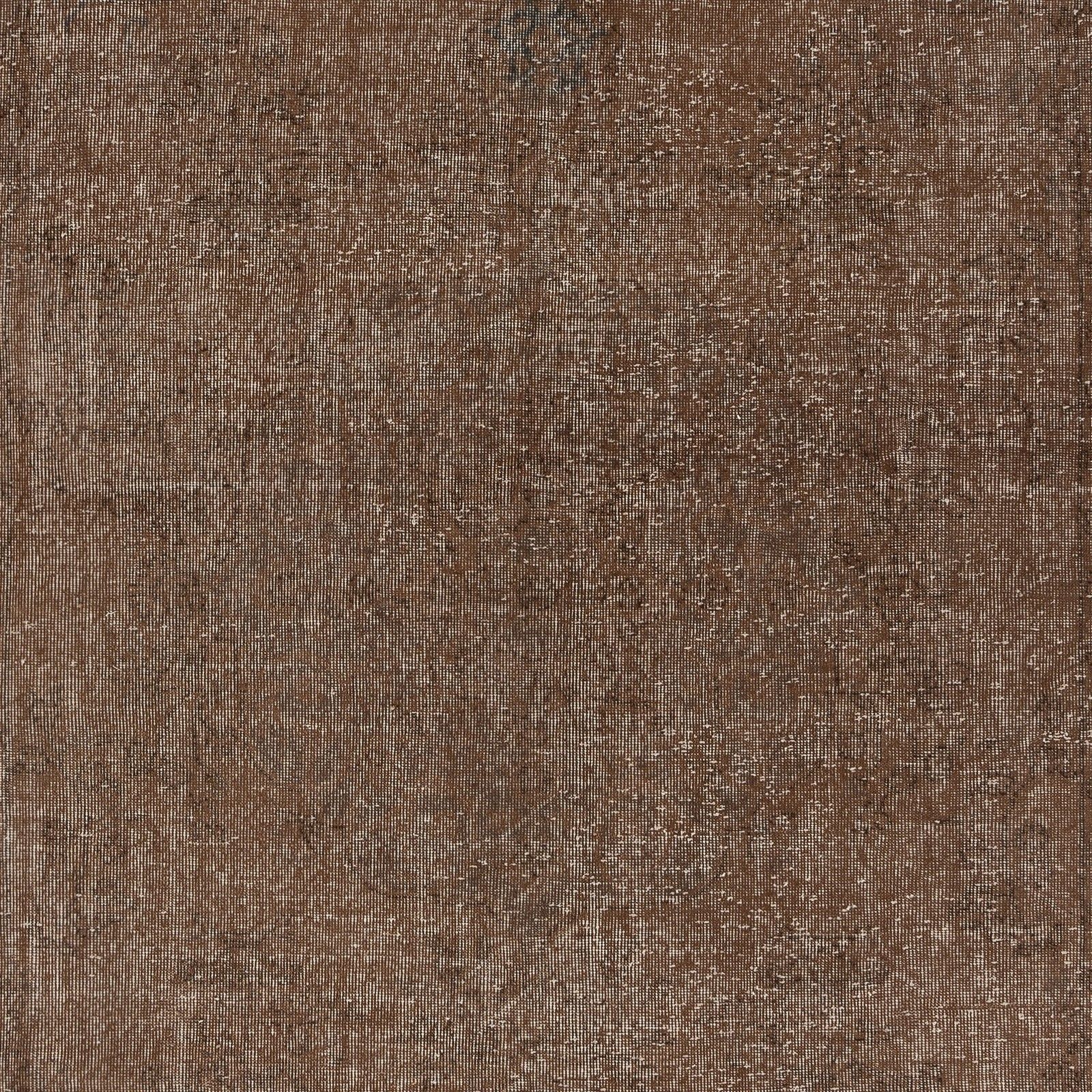 6.8x10.7 Ft Vintage Handmade Turkish Rug Redyed In Brown For Modern Interiors photo Textiles