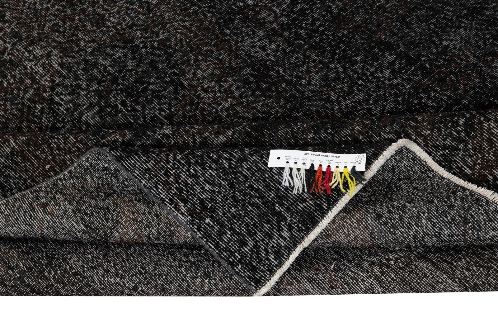 6.4x9.8 Ft Plain Black Overdyed Area Rug, Handknotted And Handwoven In Turkey photo for sale