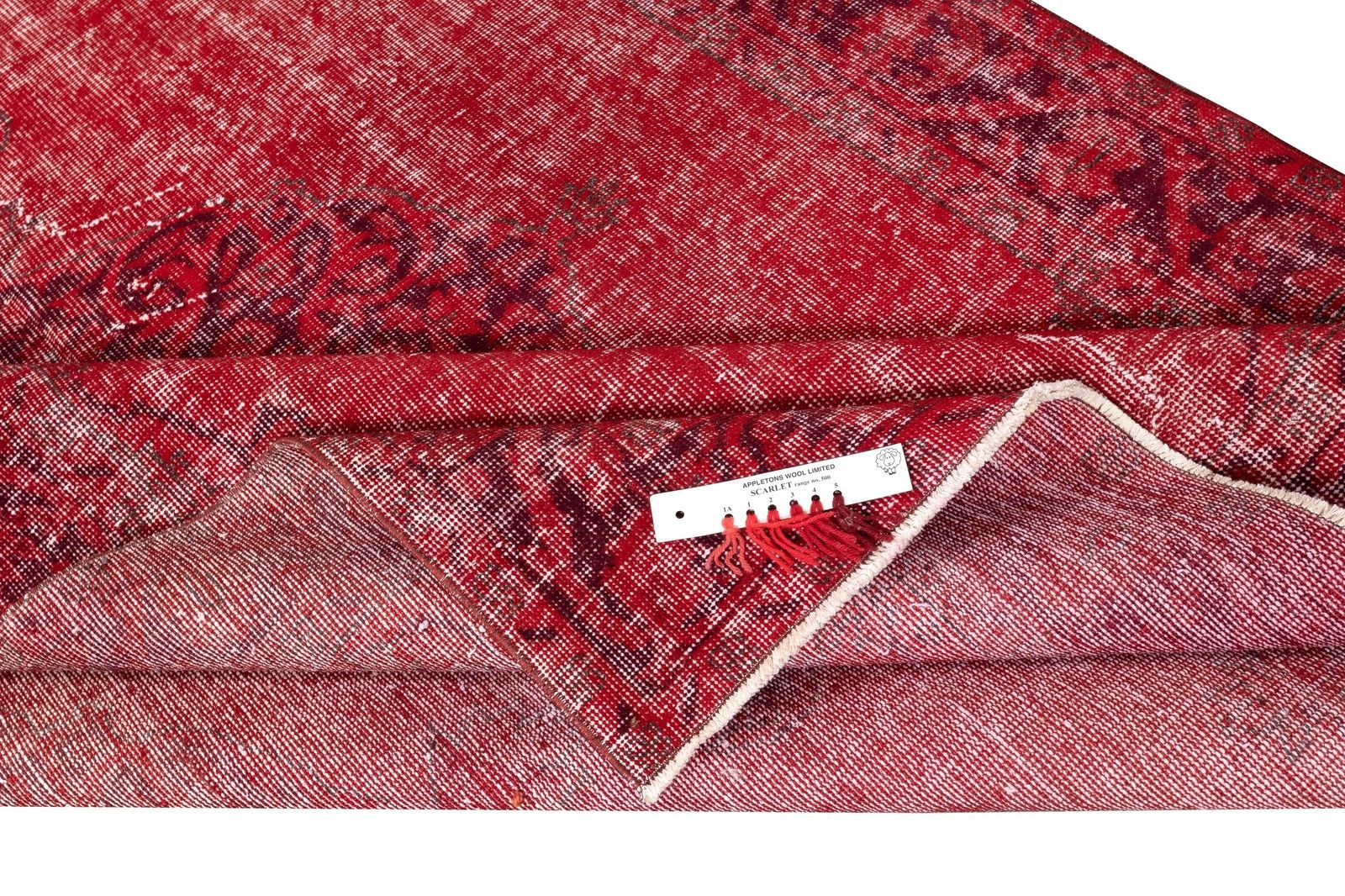 5.3x8.4 Ft Red Overdyed Handmade Rug. Vintage Turkish Area Rug For Living Room photo for sale