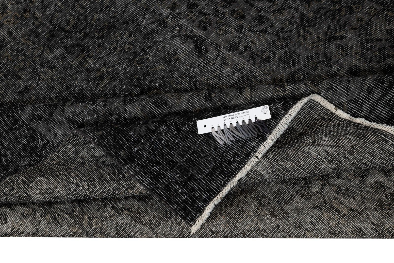 6.4x9.6 Ft Overdyed Black Rug. Handmade Turkish Vintage Area Rug For Living Room photo for sale