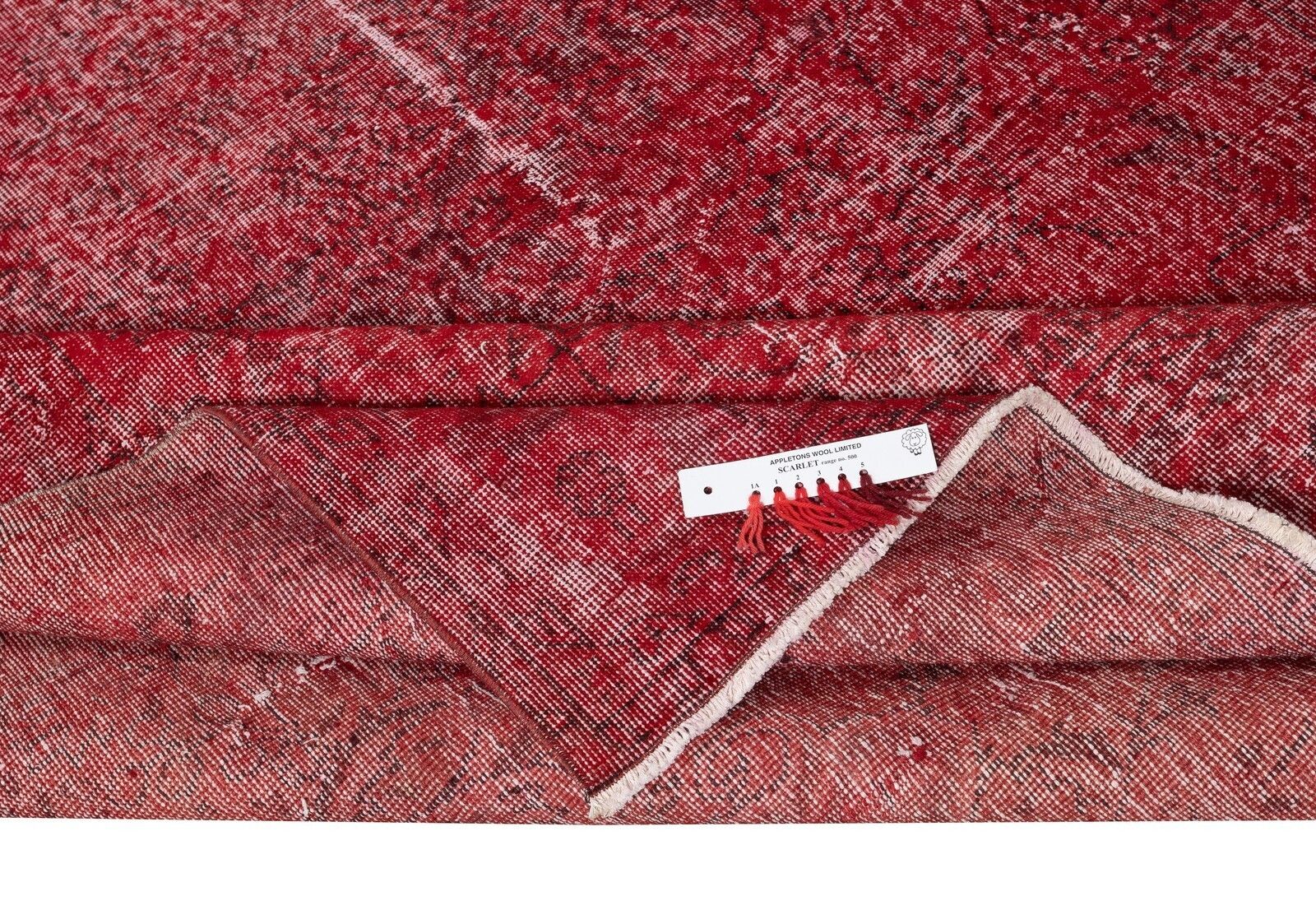 6.8x11 Ft Vintage Handmade Turkish Area Rug Redyed In Red For Modern Interiors photo for sale