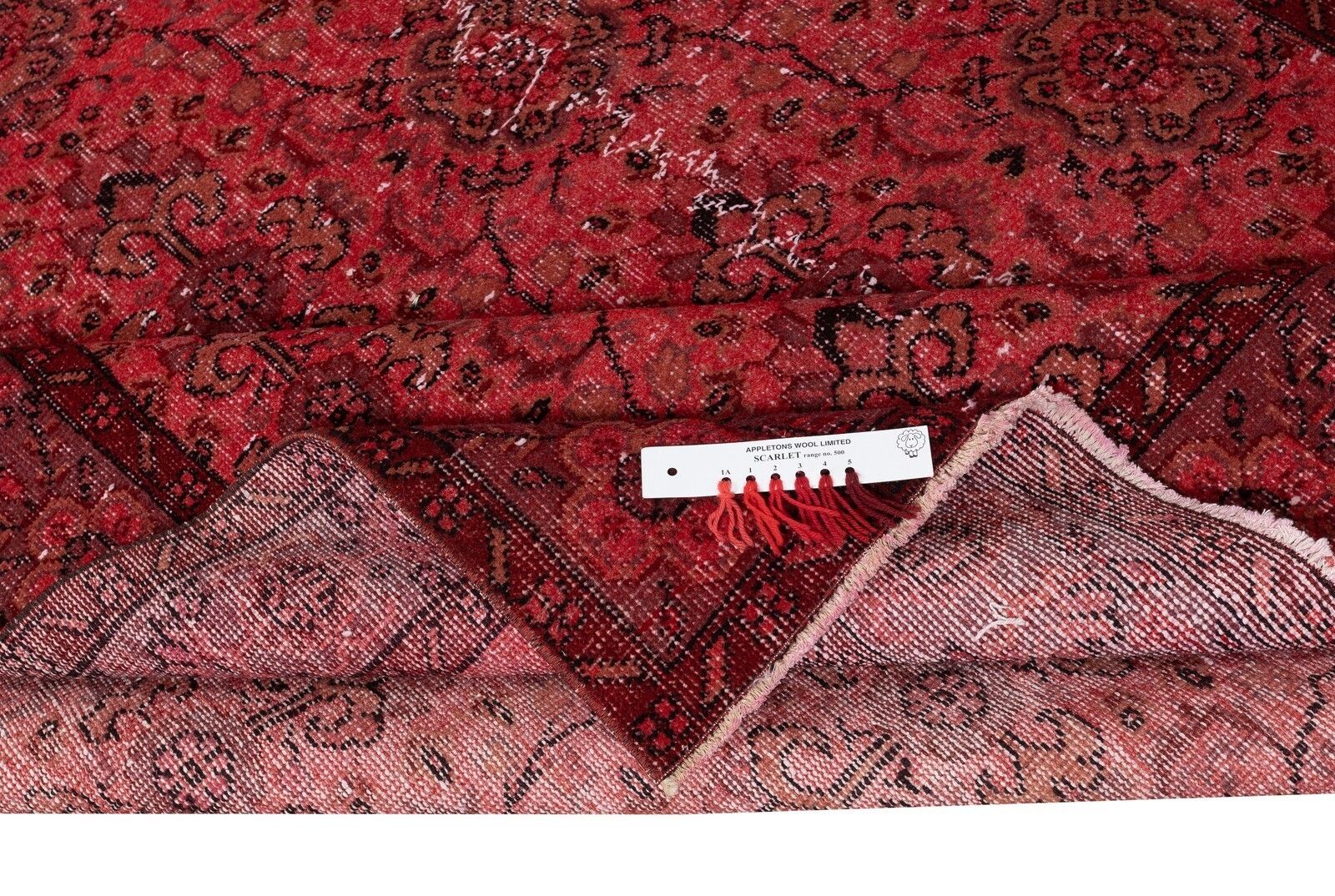 5.6x9.5 Ft Red Overdyed Wool Rug. Vintage Turkish Handmade Area Rug For Bedroom photo for sale