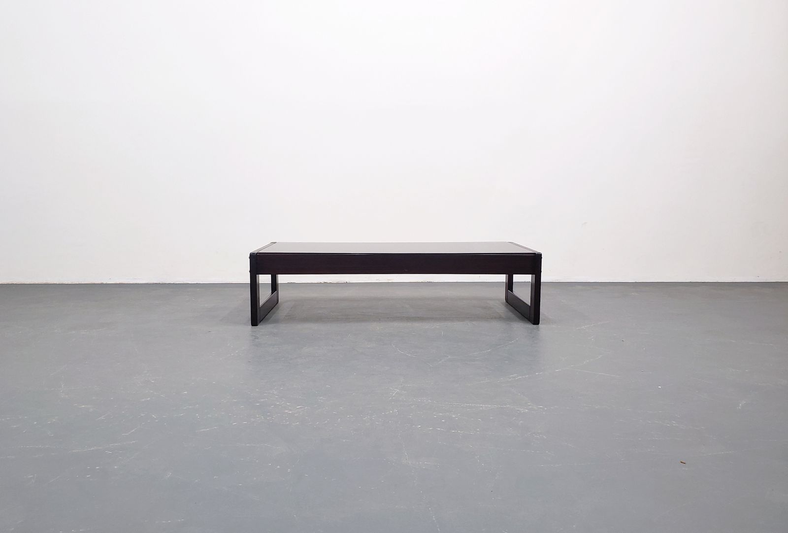 Furniture Percival Lafer – Model Mp 97 Rosewood & Smoked Glass Coffee Table, Brazil, 1970s photo
