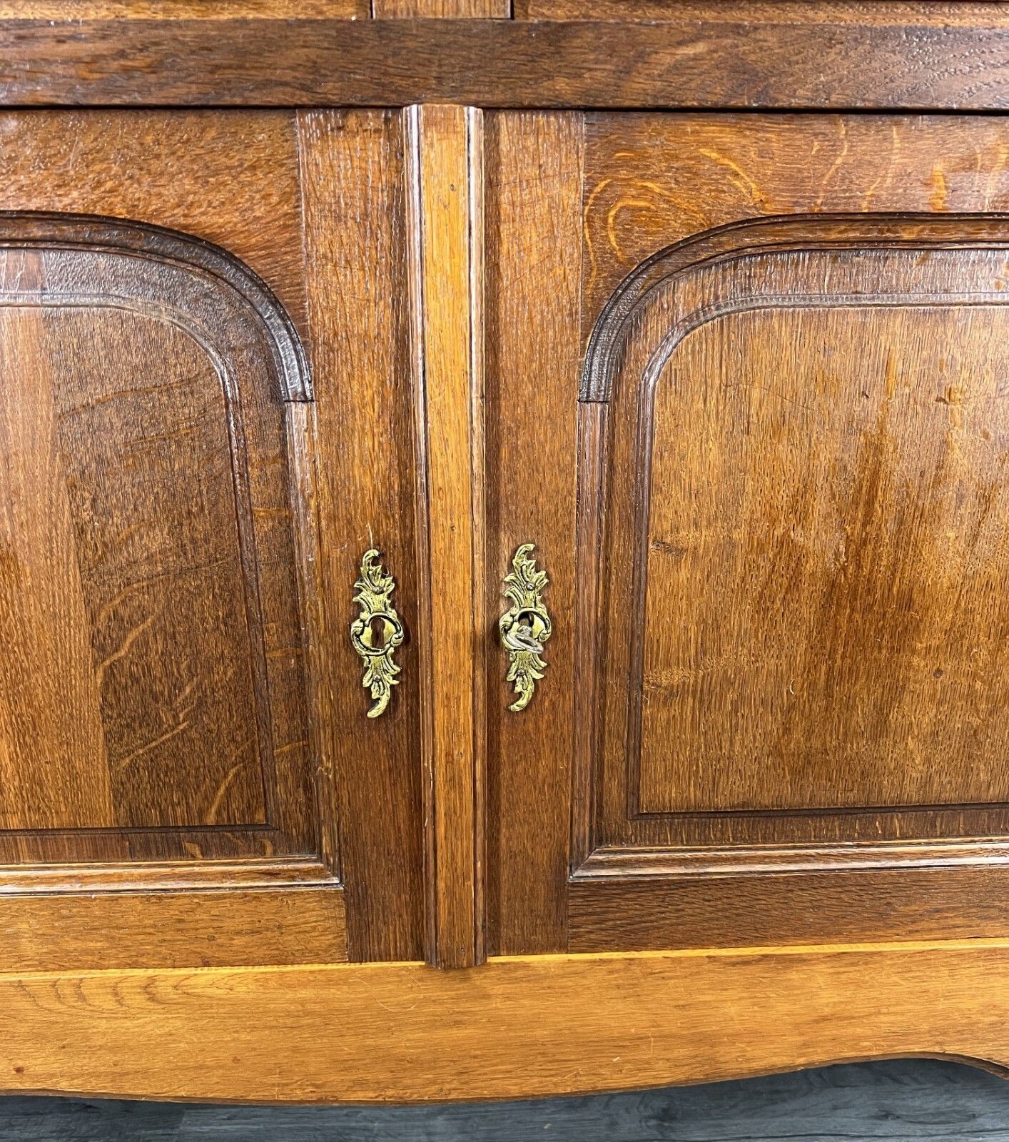 Cabinet Antique French Marble Top Oak Carved With Drawers Sideboard Lot 4489 photo 599.0