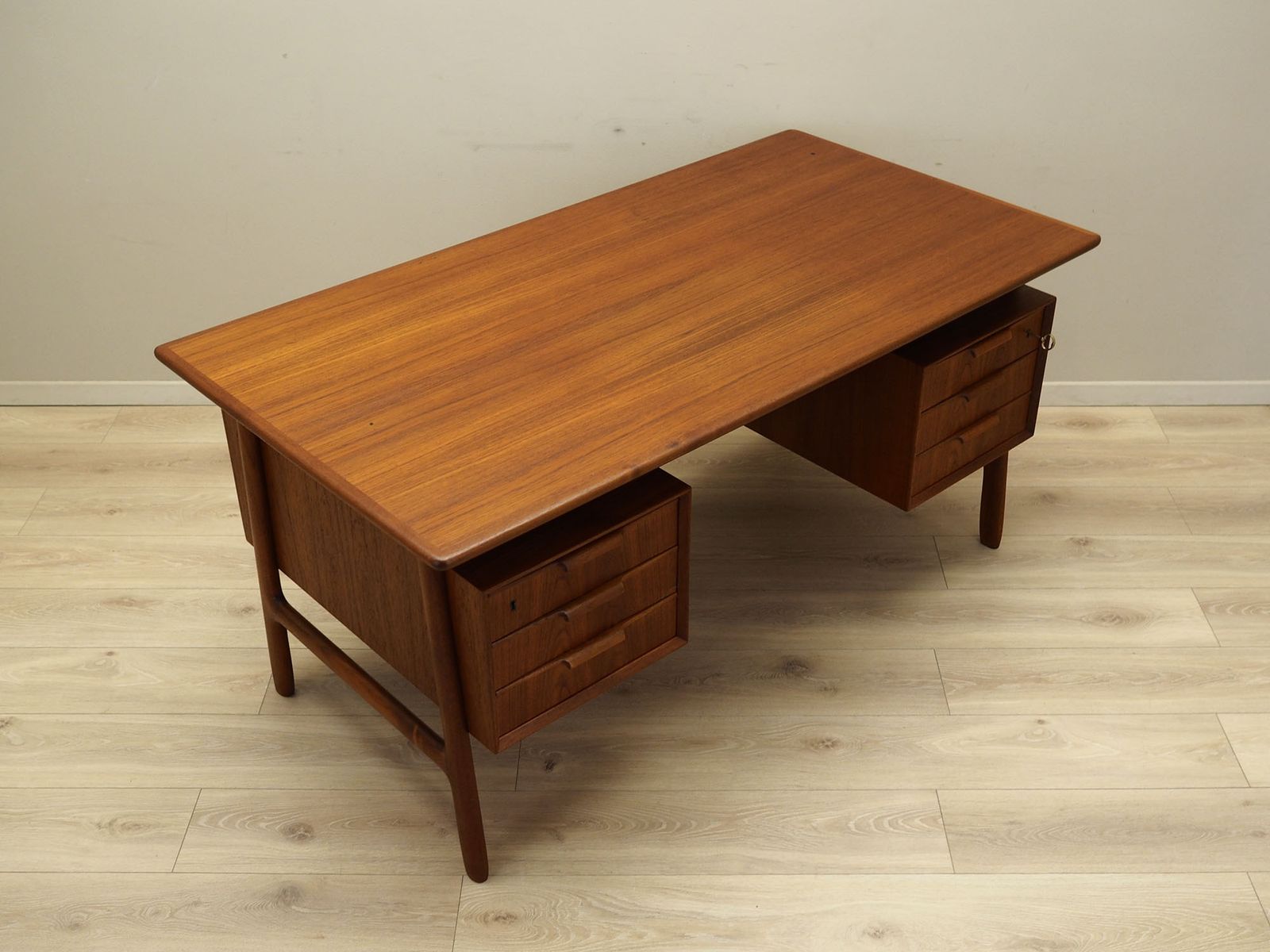 Teak Desk Danish Design 1970s Manufacturer Omann Jun photo vintage