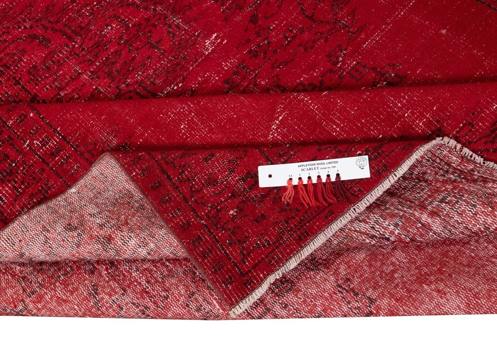 6x9.5 Ft Overdyed Red Turkish Rug. Handmade Vintage Area Rug For Living Room photo for sale