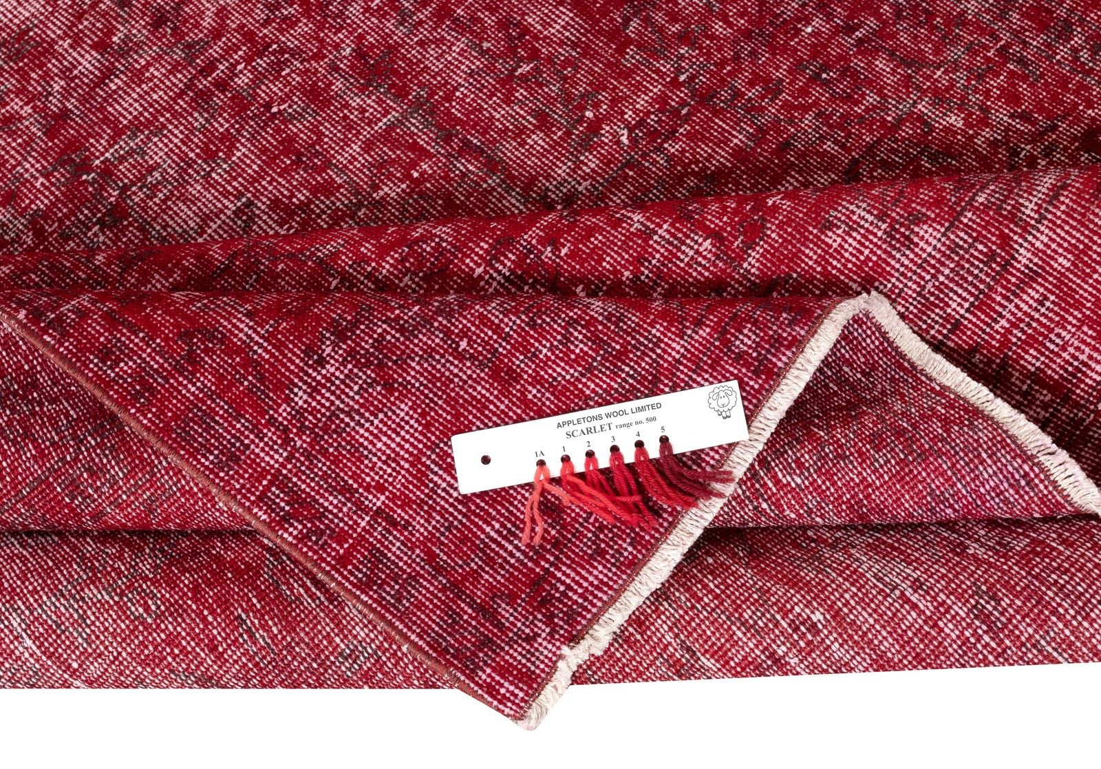 5.3x8.7 Ft Vintage Handmade Turkish Rug Overdyed In Red For Modern Interiors photo for sale