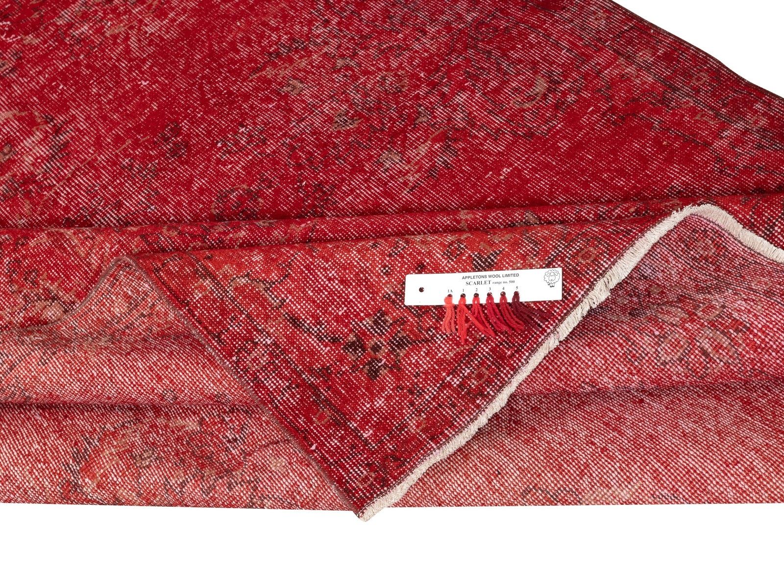 5.5x9.2 Ft Vintage Handmade Turkish Area Rug Redyed In Red For Modern Interiors photo for sale