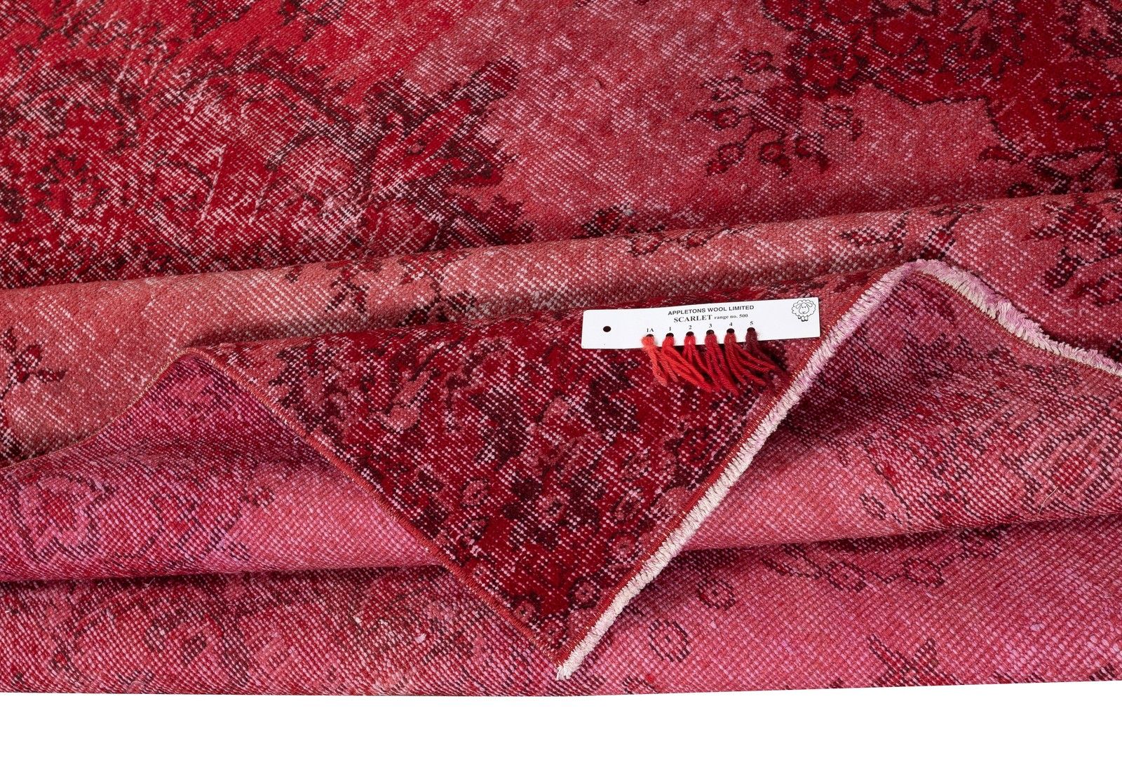 5.6x9.2 Ft Hand Knotted Turkish Rug. Vintage Overdyed Red Area Rug For Interiors photo for sale
