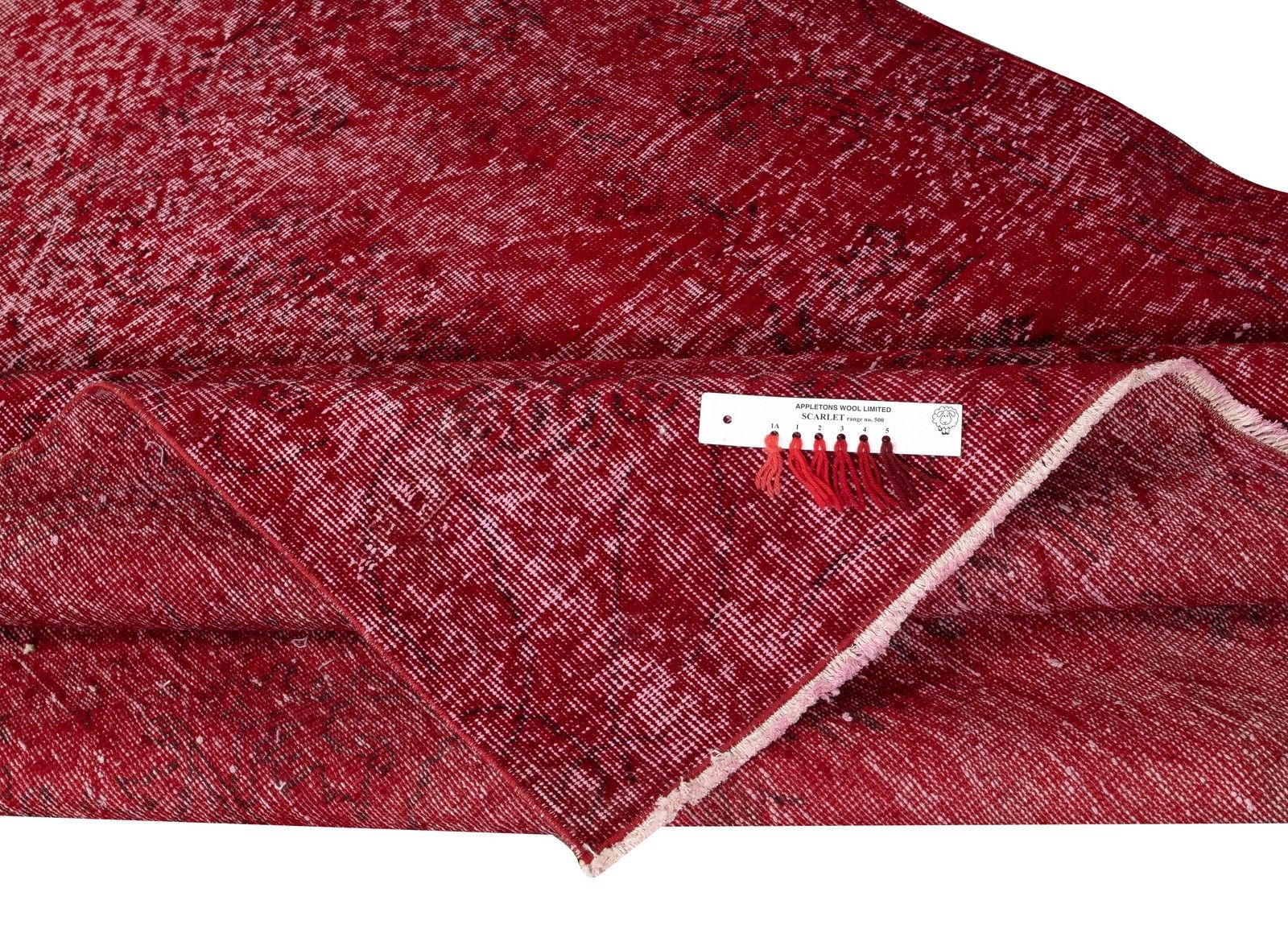 5.5x9 Ft Modern Turkish Wool Rug. Vintage Red Overdyed Handmade Area Rug photo for sale