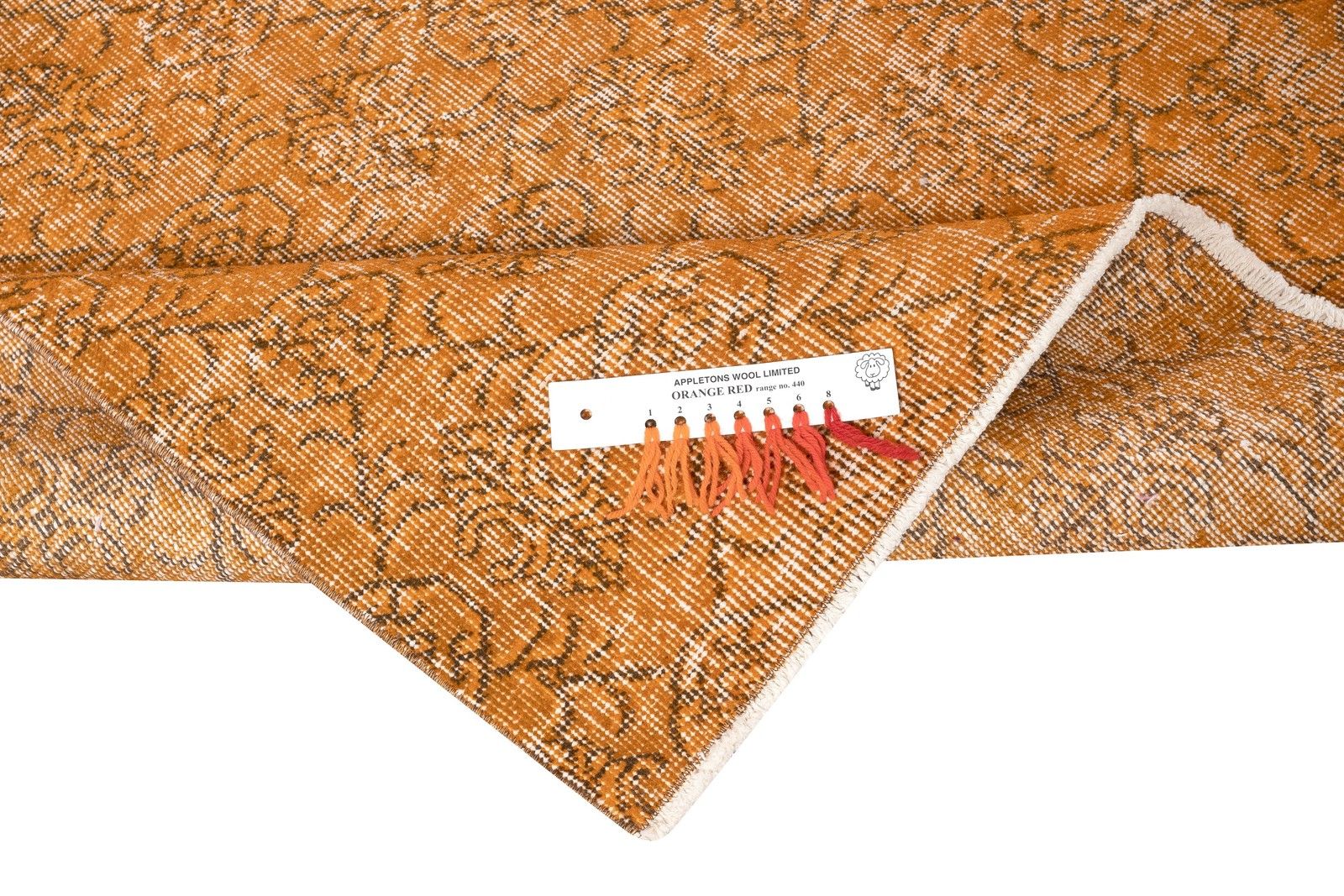 3.7x7 Ft Vintage Handmade Turkish Rug Overdyed In Orange For Modern Homes photo for sale