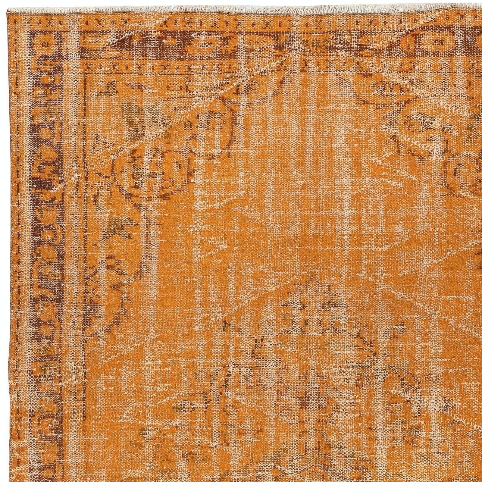 5.4x9 Ft Vintage Handmade Turkish Rug Overdyed In Orange For Modern Interiors photo 468.0