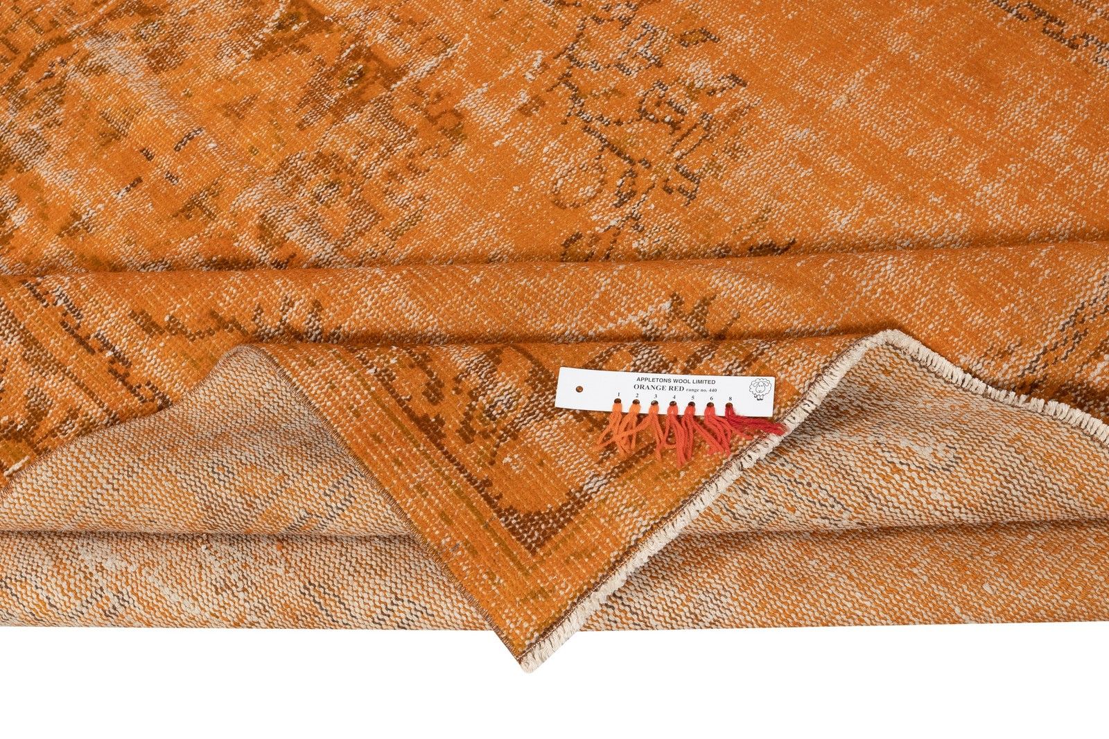 5.7x9 Ft Orange Redyed Vintage Rug For Modern Interiors. Handknotted In Turkey photo for sale