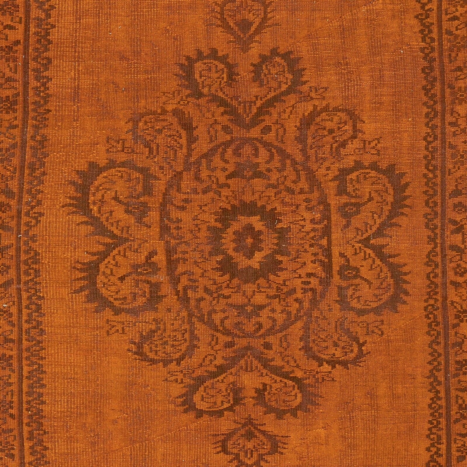 5.4x10 Ft Handmade Turkish Area Rug. Vintage Overdyed Orange Rug For Modern Home photo Textiles