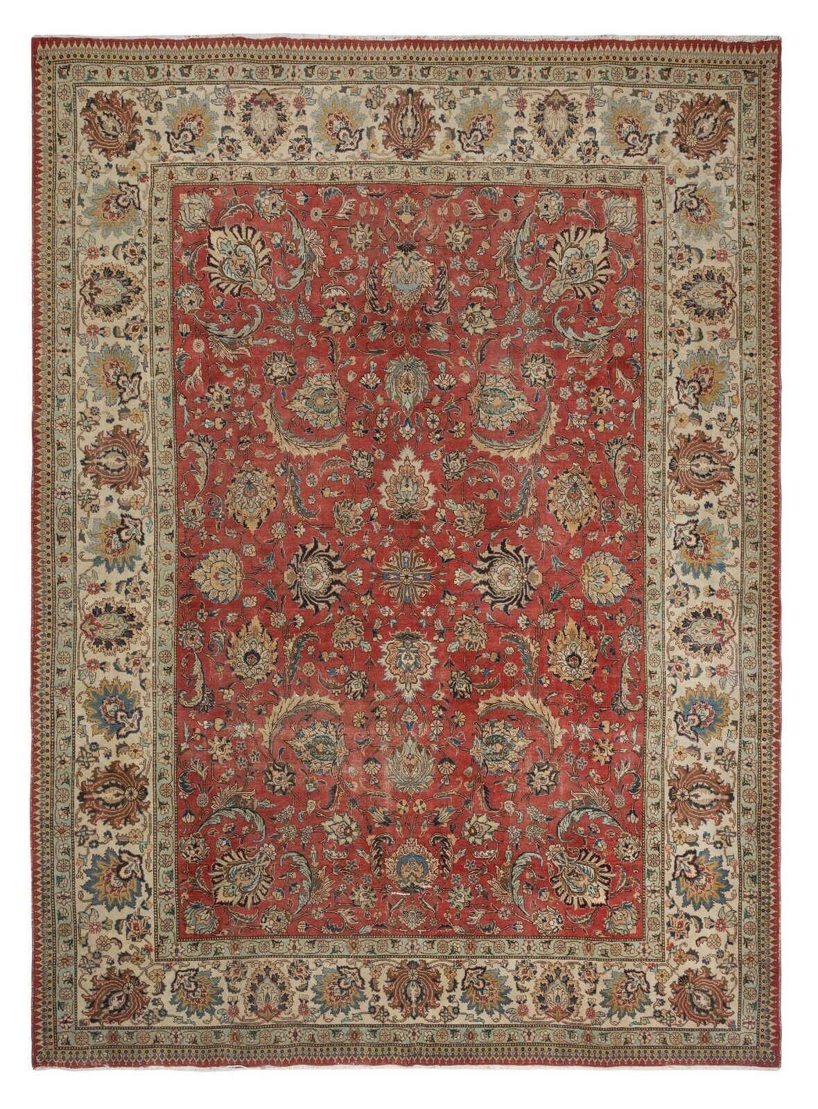 9.2x12.7 Ft One Of A Kind Vintage Turkish Red Large Area Rug For Living Room