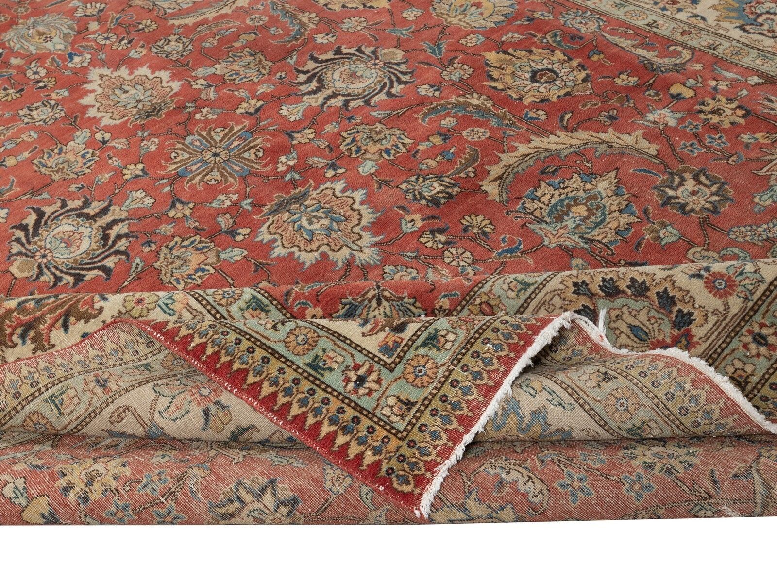 9.2x12.7 Ft One Of A Kind Vintage Turkish Red Large Area Rug For Living Room photo for sale