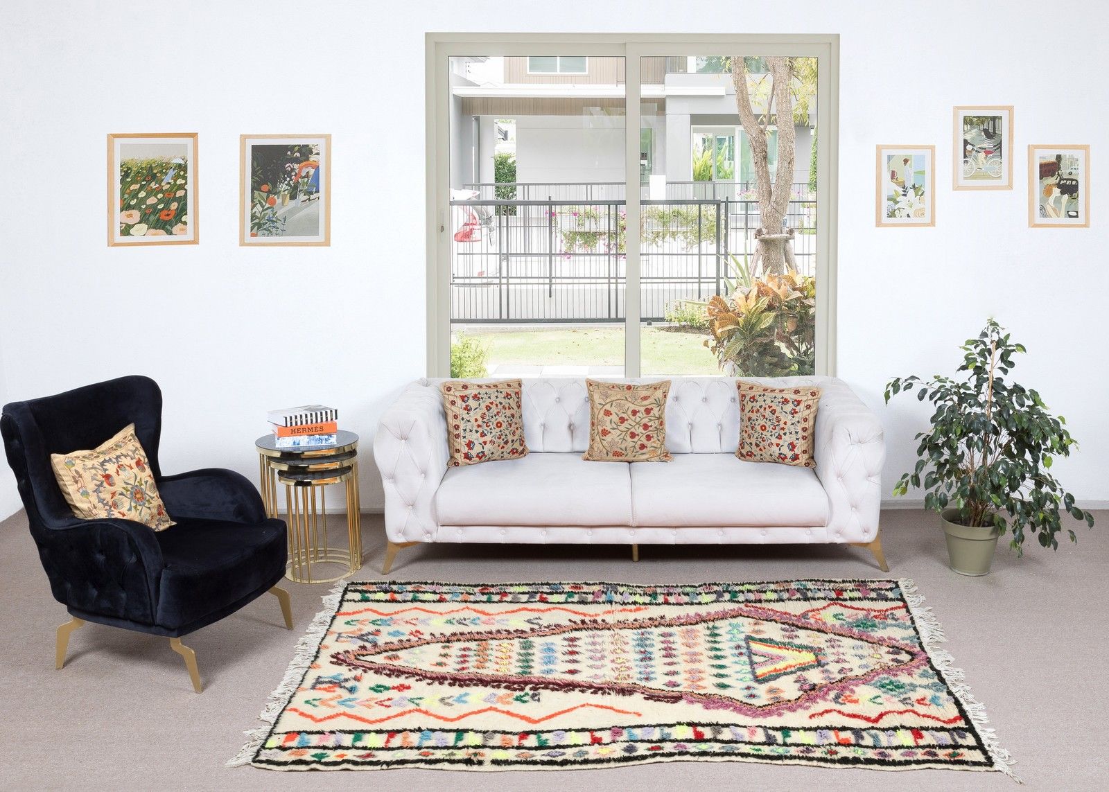 4.4x8.3 Ft One Of A Kind Vintage Hand Knotted Turkish Tulu Rug, 100% Wool photo furniture
