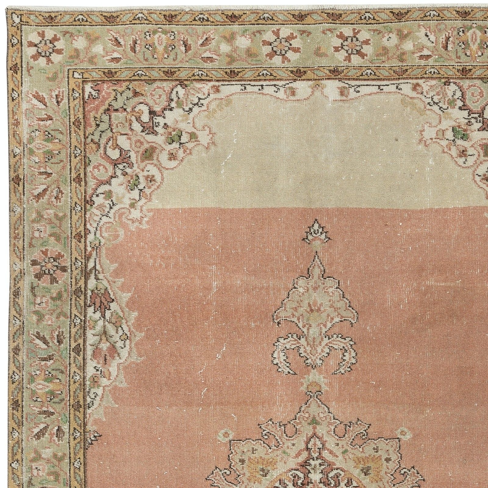 5.7x9.2 Ft Farmhouse Style Vintage Turkish Rug. Handmade Wool Area Carpet photo 571.0