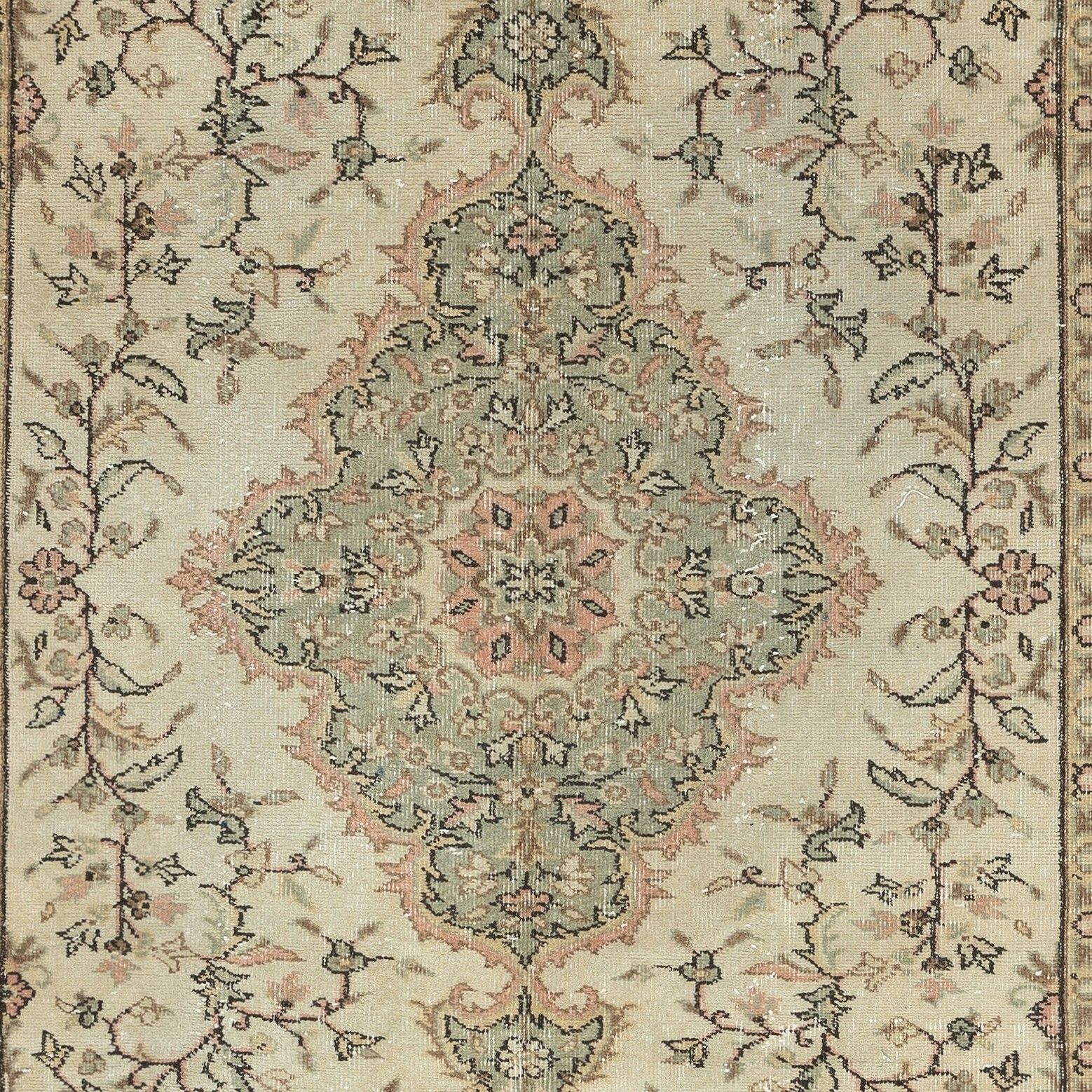 5.8x9.7 Ft Handmade Vintage Beige Turkish Rug For Rustic Or Country Style Home photo Textiles