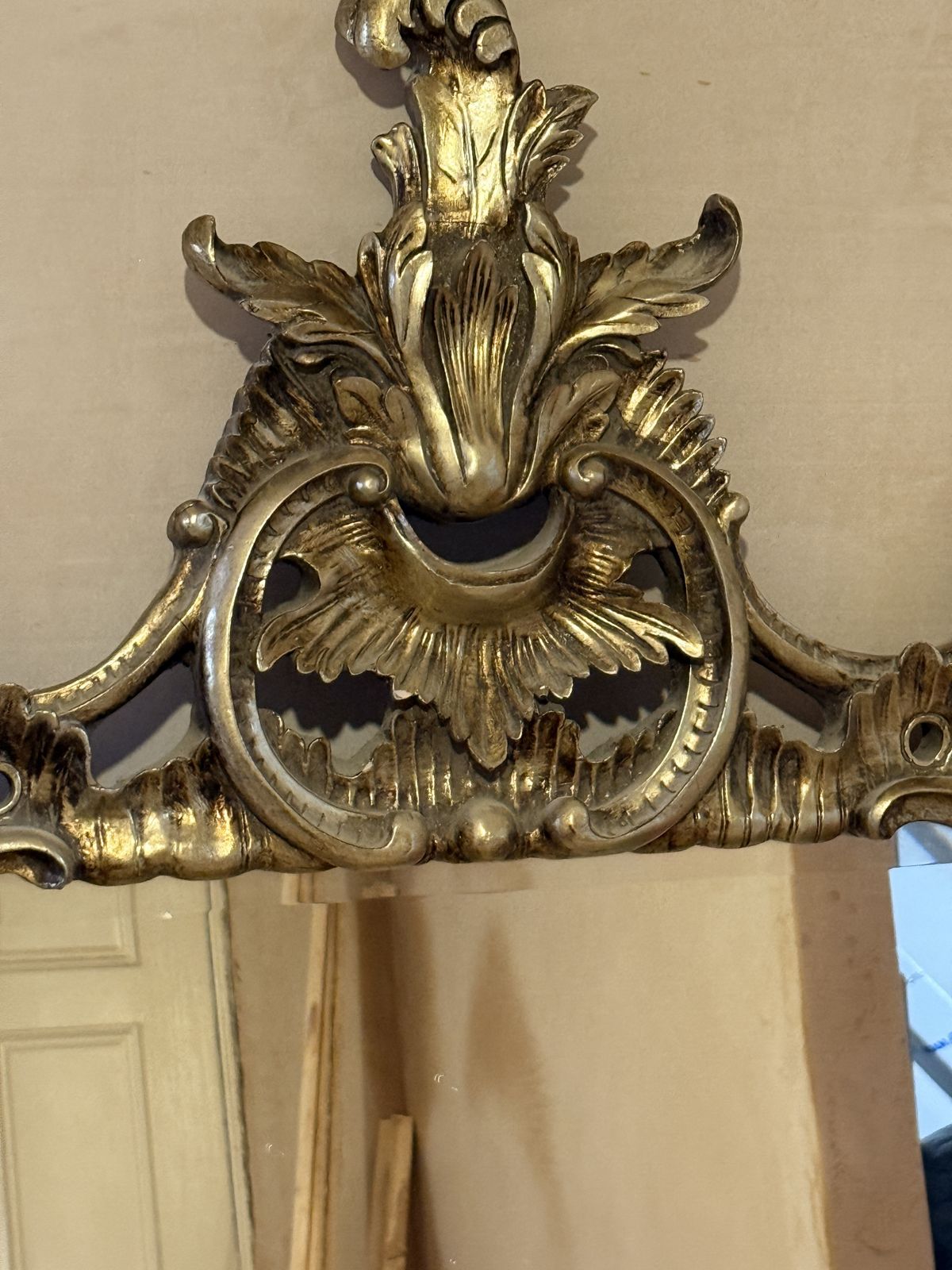 Large French Rococo Gilt Wall Mirror – Ornate Louis XV Style, 150×80 Cm photo furniture