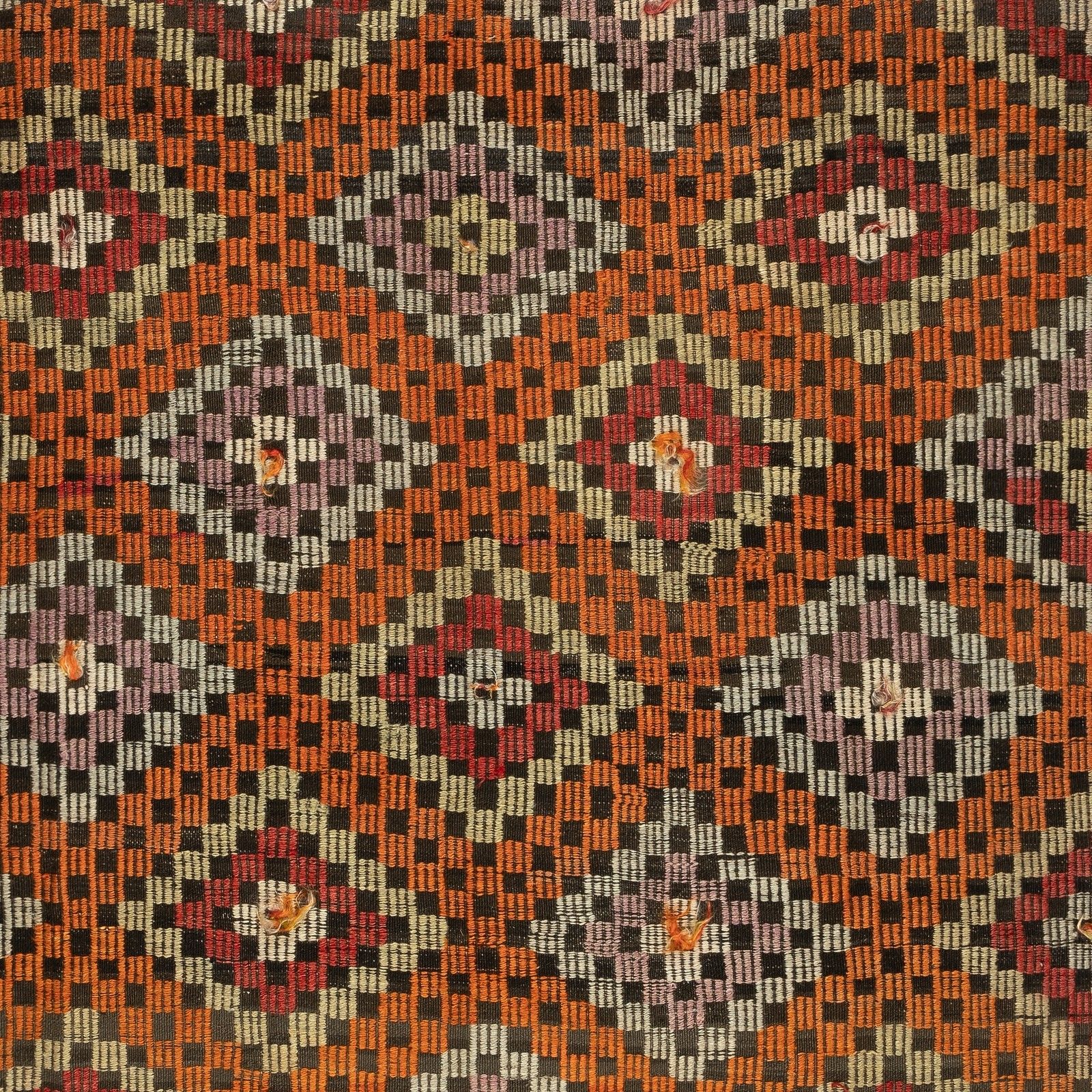 6.5x9.3 Ft Vintage Diamond Design Jijim Kilim. Flat Weave Jajim Rug. 100% Wool photo Textiles