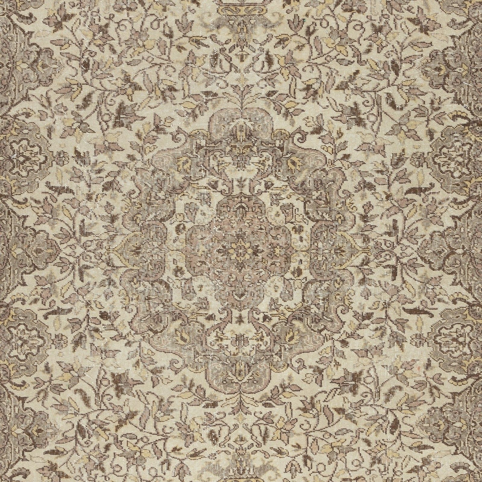 7x11 Ft Handmade Vintage Turkish Beige Area Rug. Natural Wool And Cotton Carpet. Tek2643 photo Textiles