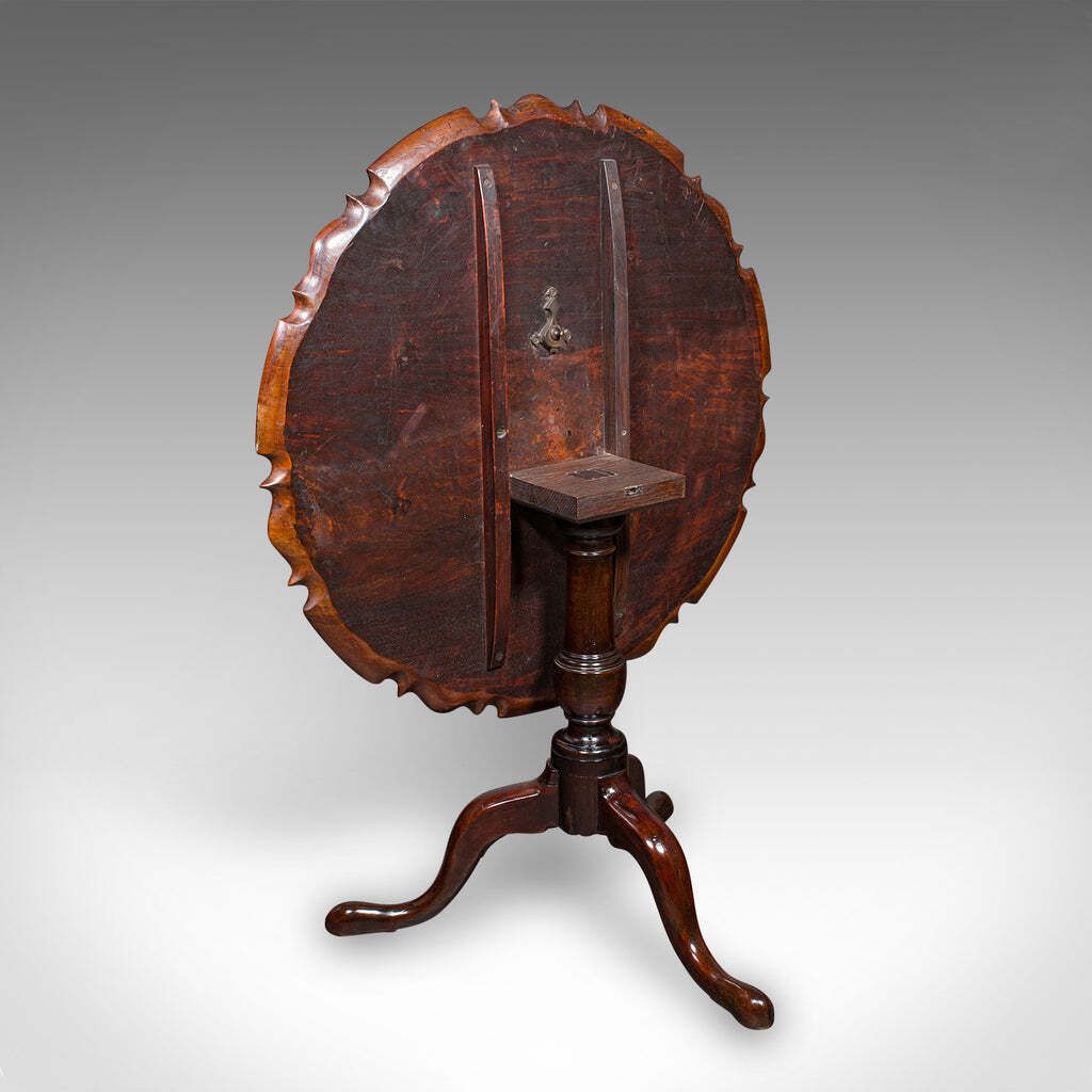 Furniture Antique 4 Seat Occasional Table English Walnut Tilt Top Pie Crust Georgian photo