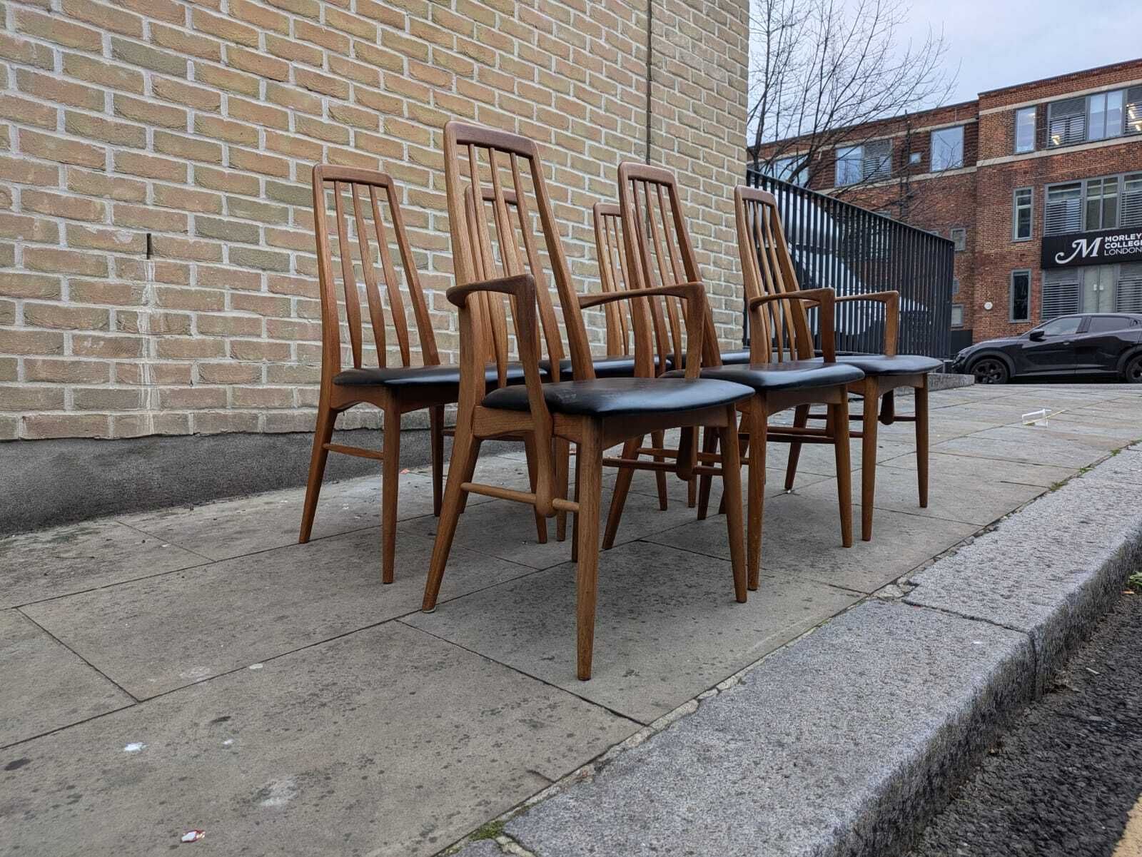 Mid Century Danish Teak Dining Chairs Designed Niels Koefoed Set Of 6 photo for sale