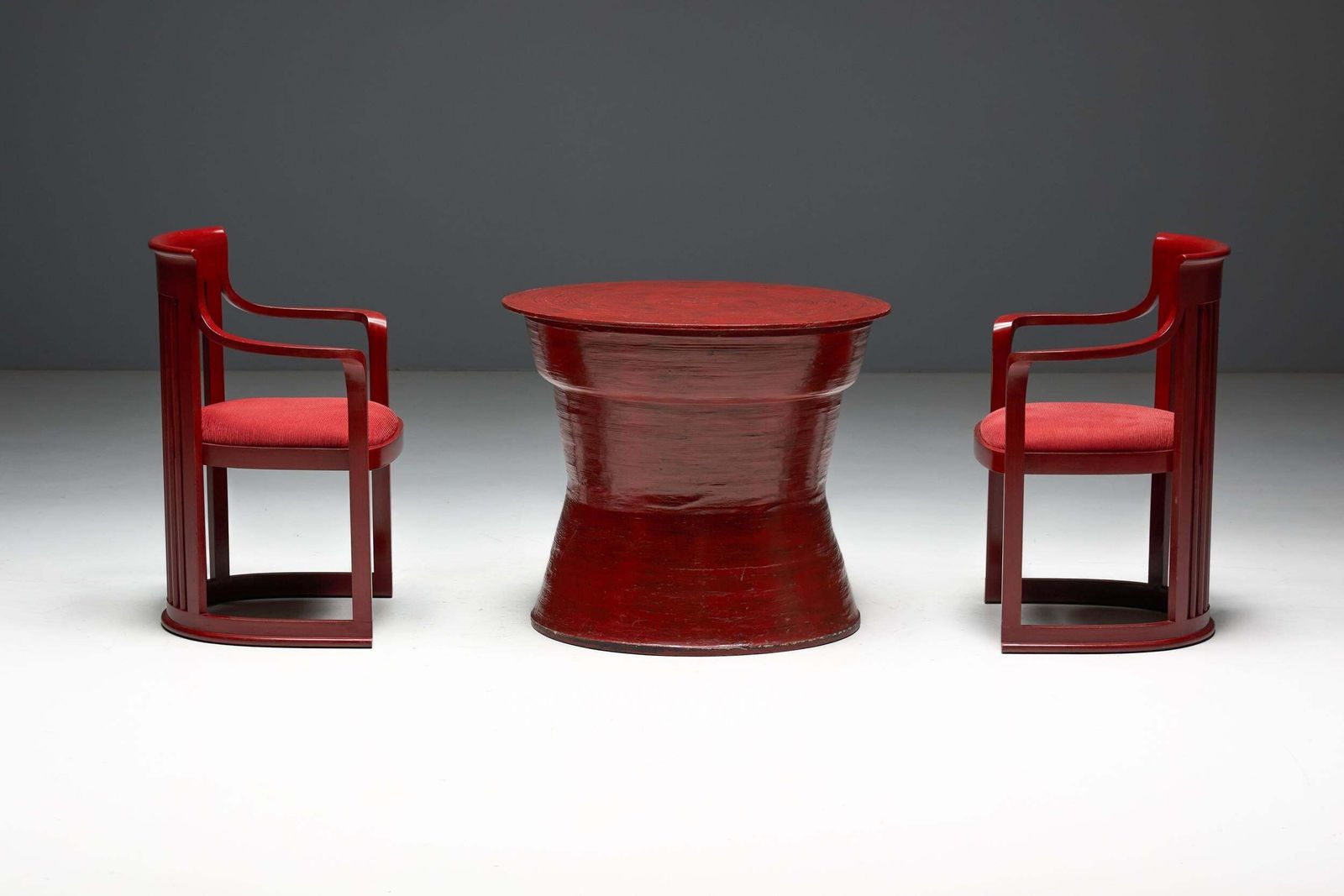 Japanese Dining Set In The Style Of Frank Lloyd Wright, Belgium, 1940s