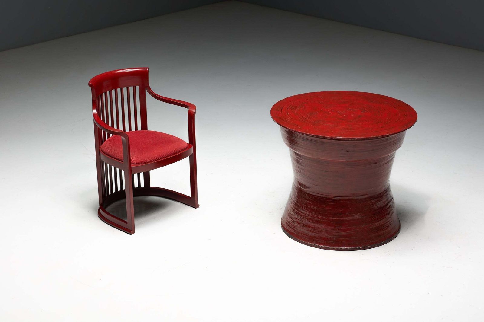 Furniture Japanese Dining Set In The Style Of Frank Lloyd Wright, Belgium, 1940s photo