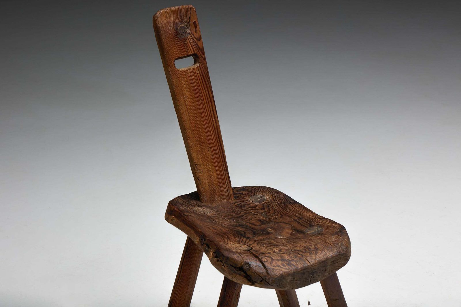 photo vintage Alpine Folk Art Chair, France, 19th Century