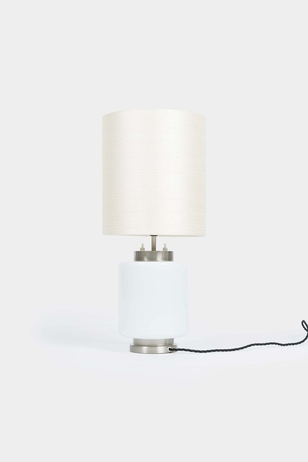 Pia Maria Giudetti, Stilnovo, Glass Nickel Table Lamp, Italy, 60s photo 926.0