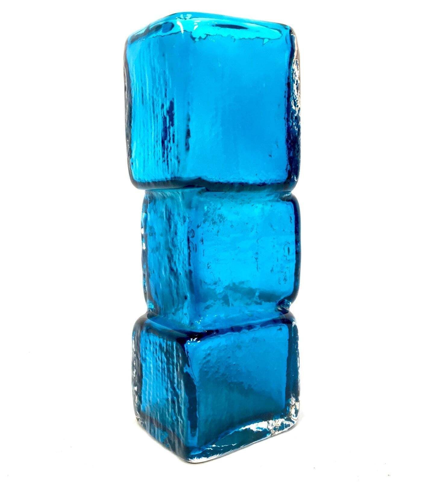 Whitefriars Geoffrey Baxter Drunken Bricklayer Vase In Kingfisher Blue No. 9673 photo Home Decor