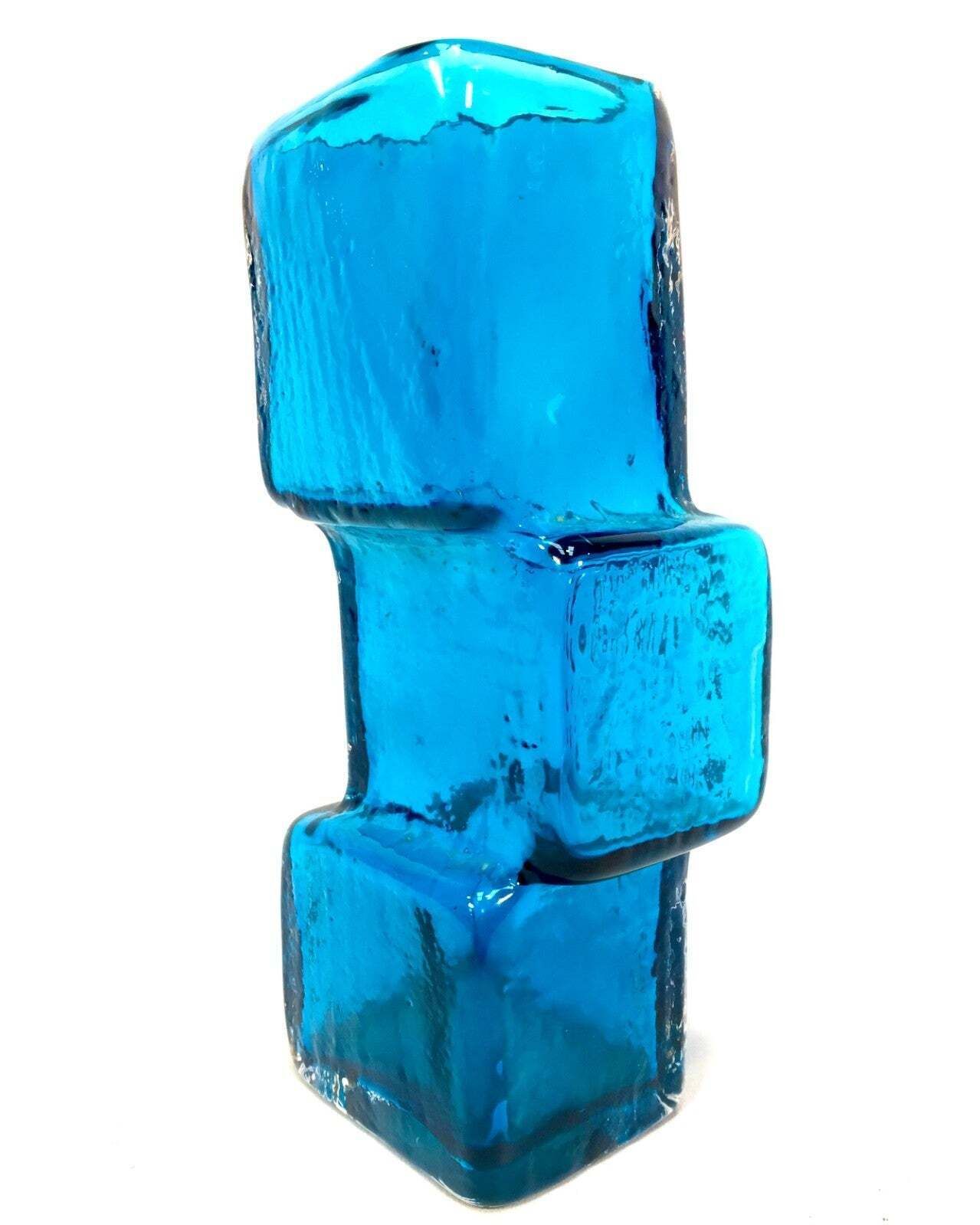 Whitefriars Geoffrey Baxter Drunken Bricklayer Vase In Kingfisher Blue No. 9673 photo vinterior