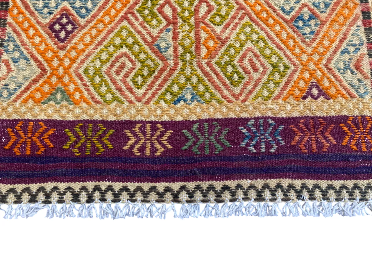 photo for sale 2x3 Colourful Afghan Soumak Boho Rug