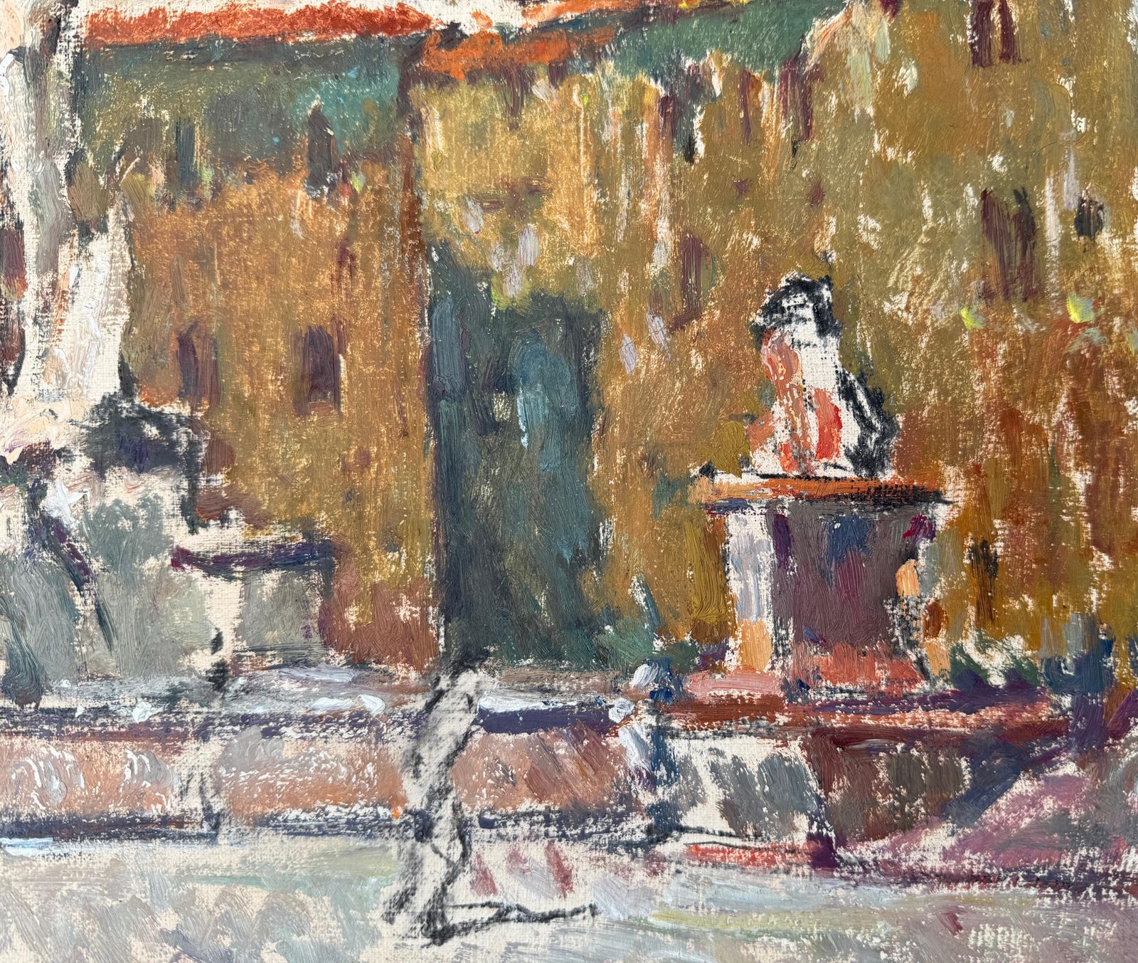 Jose Manuel Chico Prats Piazza Della Signoria Florence Italy Oil On Canvas photo for sale