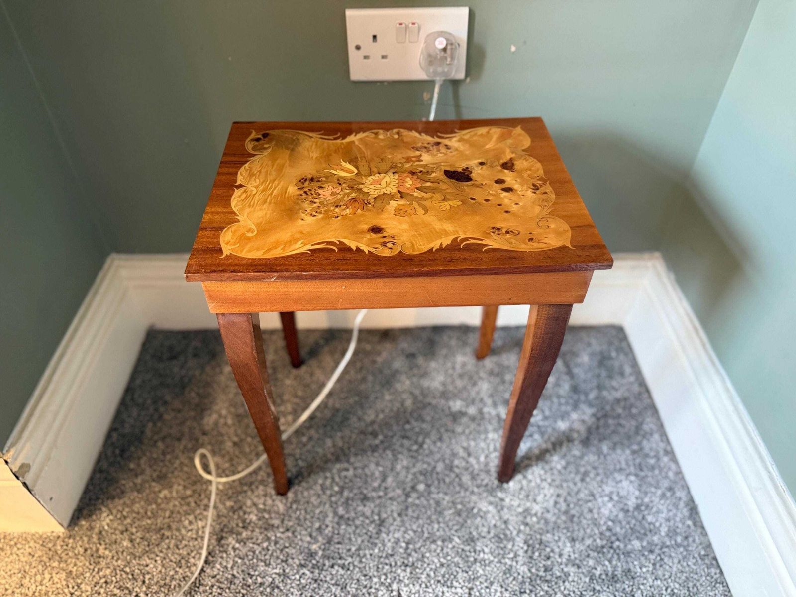 Musical Marquetry Side Table, Sewing Table,Plant Stand, Occasional Table photo buy