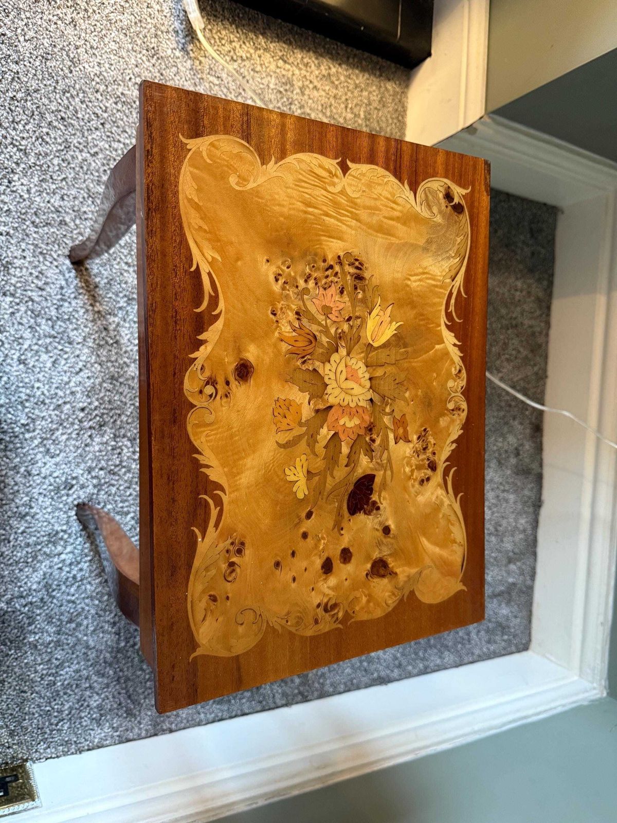 photo furniture Musical Marquetry Side Table, Sewing Table,Plant Stand, Occasional Table