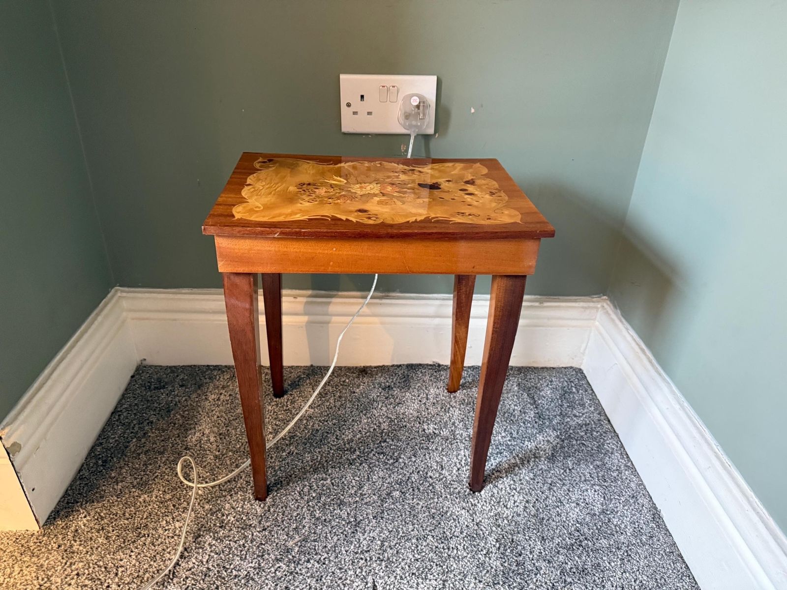 Furniture Musical Marquetry Side Table, Sewing Table,Plant Stand, Occasional Table photo