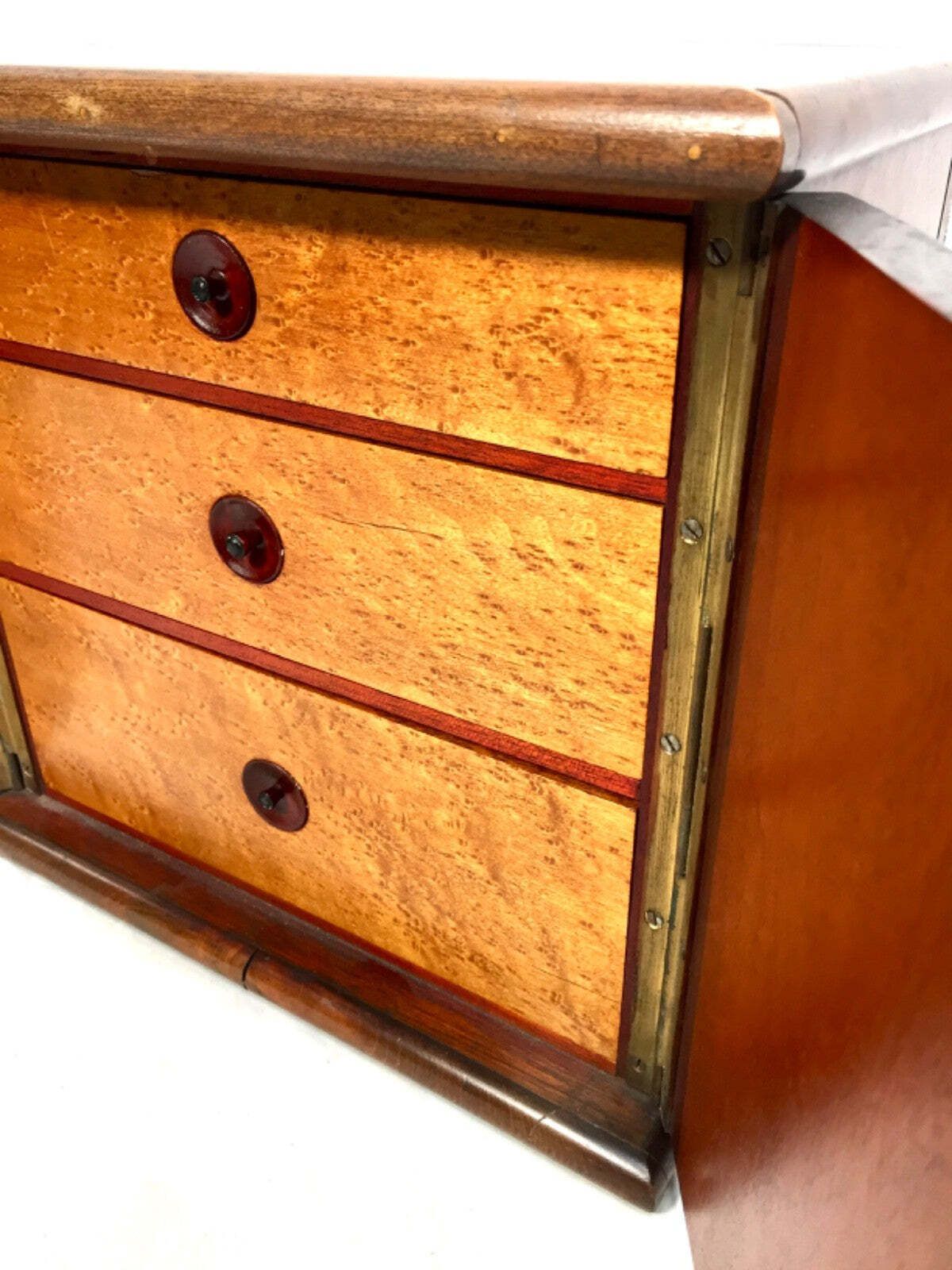 Antique Victorian Wooden Humidor Chest Of Drawers / Collectors Cabinet Box C1890 photo 299.0