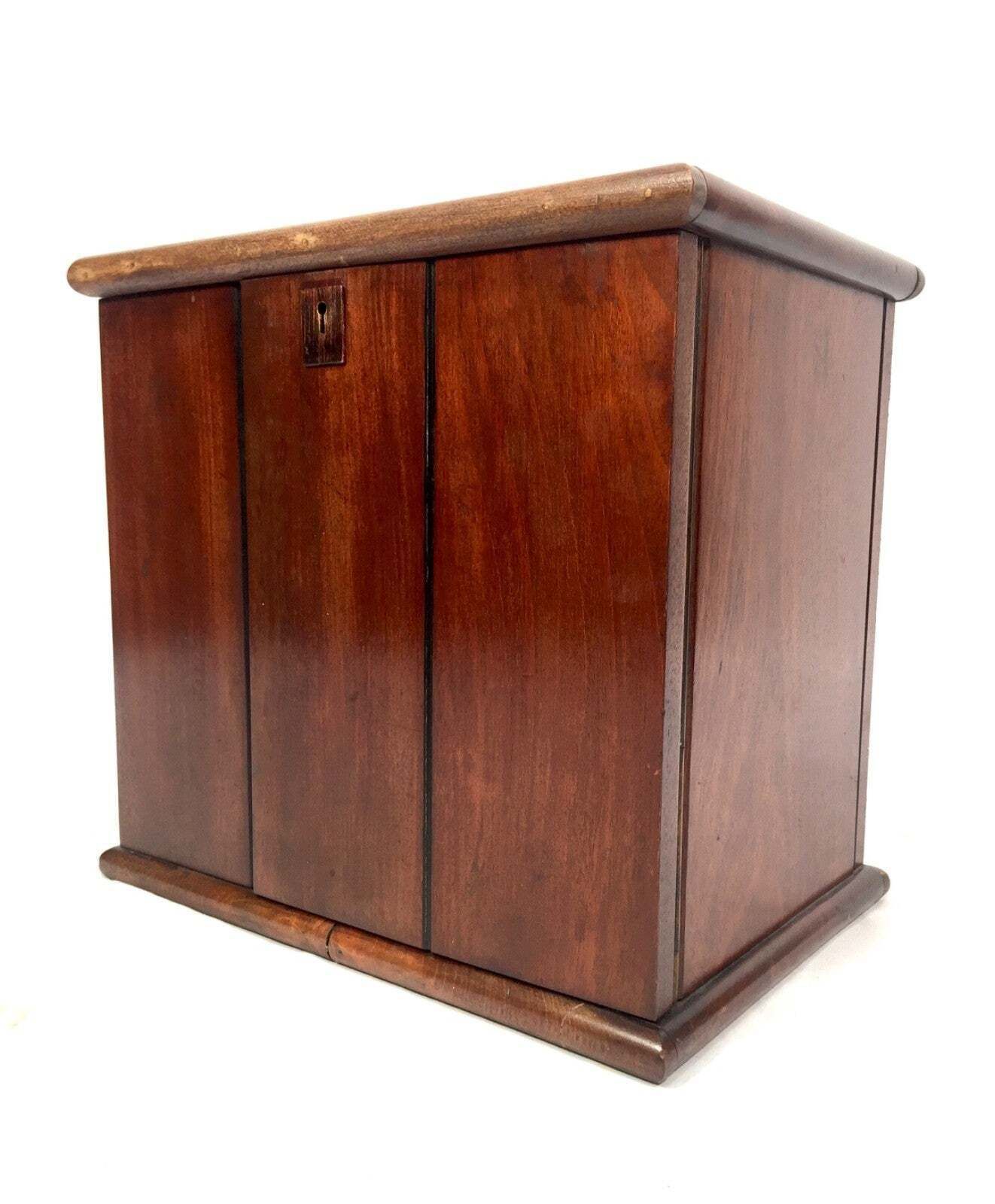 299.0 Antique Victorian Wooden Humidor Chest Of Drawers / Collectors Cabinet Box C1890 photo