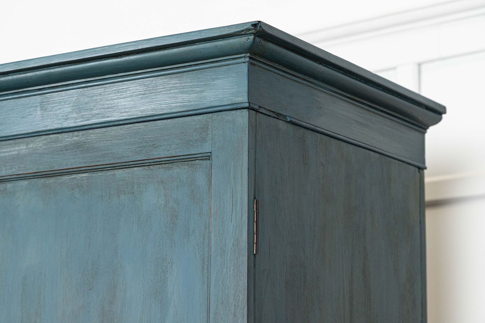 photo buy 19thc English Mahogany Painted Linen Cabinet (Green/Blue)