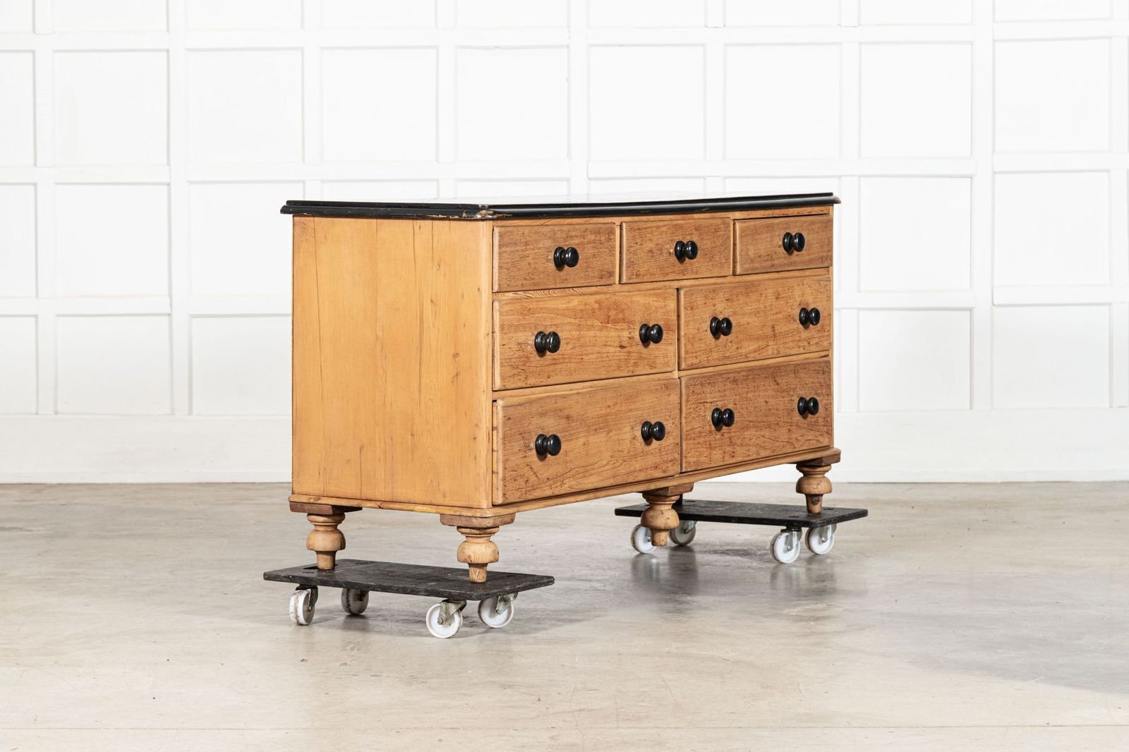 Large English 19thc Pine Dresser Base Drawers photo furniture