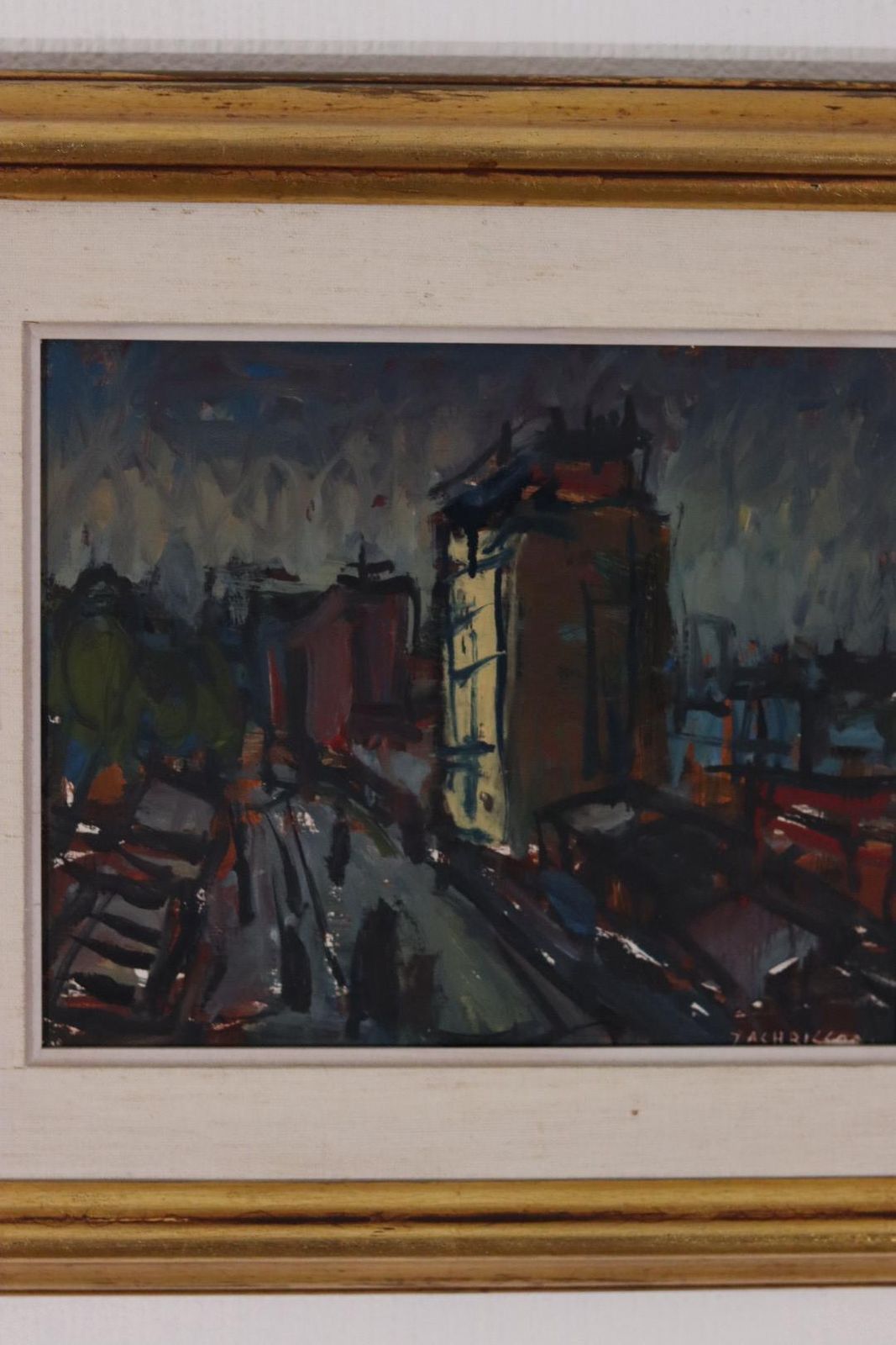 Original Swedish Oil On Panel – “City II” By P.O. Zachrisson – Signed & Framed – 36 × 42 Cm (14.2" × 16.5") photo Art
