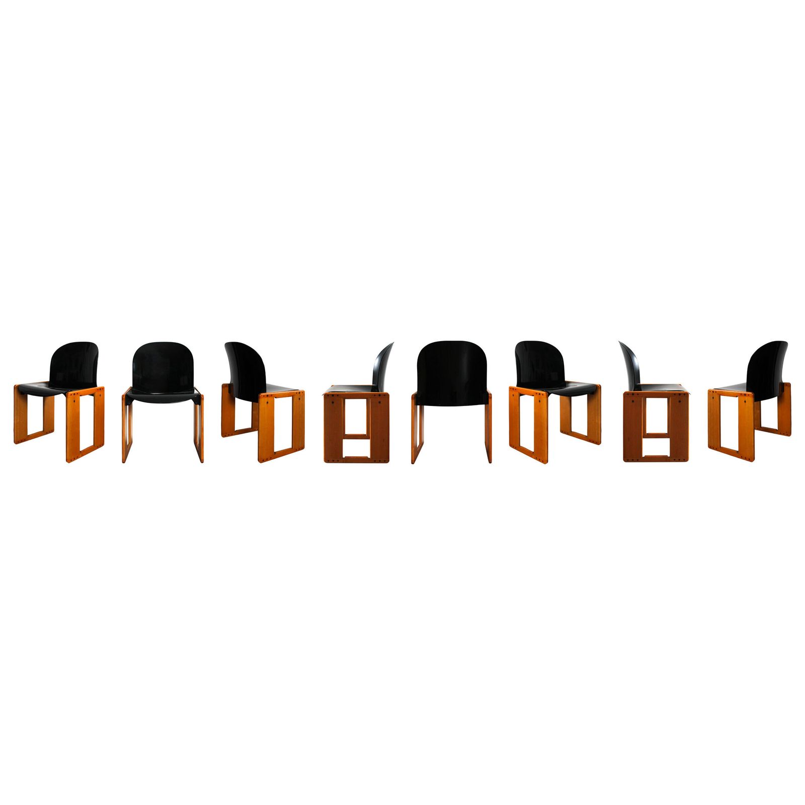 Set Of 8 Dialogo Chairs By Afra & Tobia Scarpa For B&B Italia, 1973