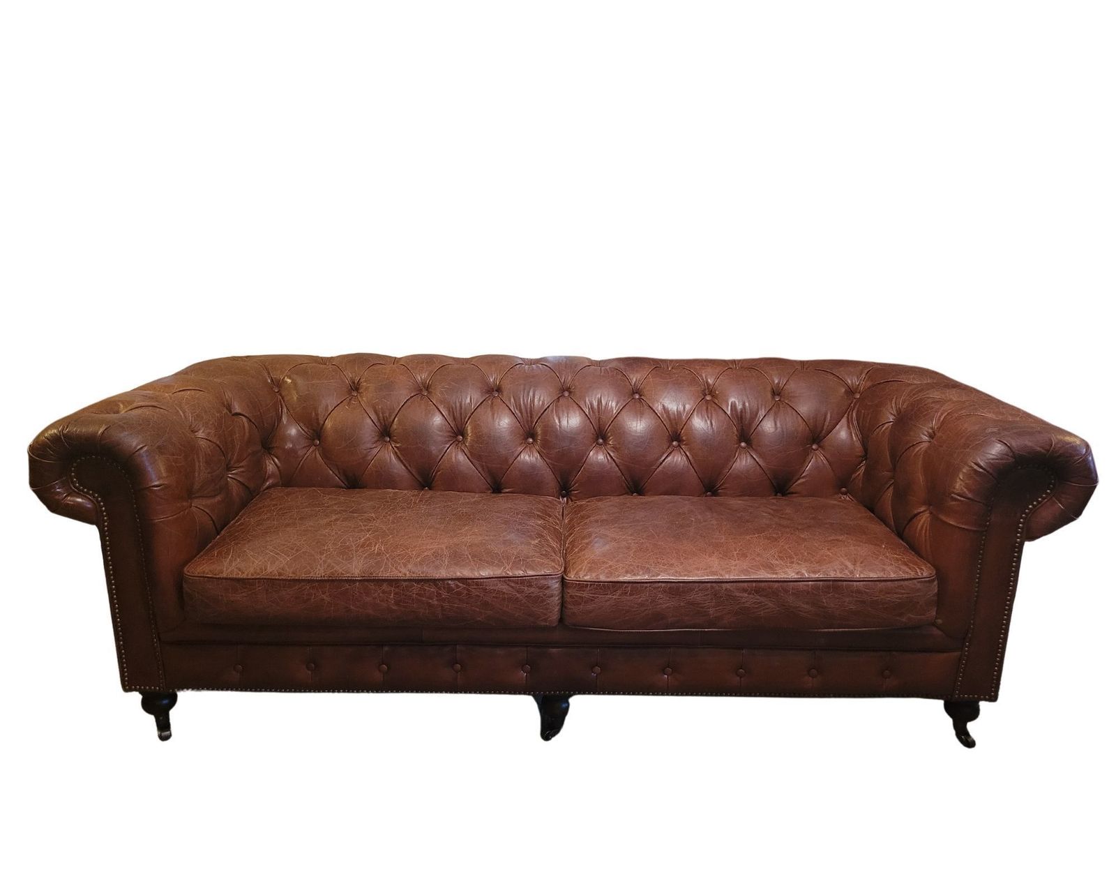 Vintage Style Leather Chesterfield Sofa photo furniture