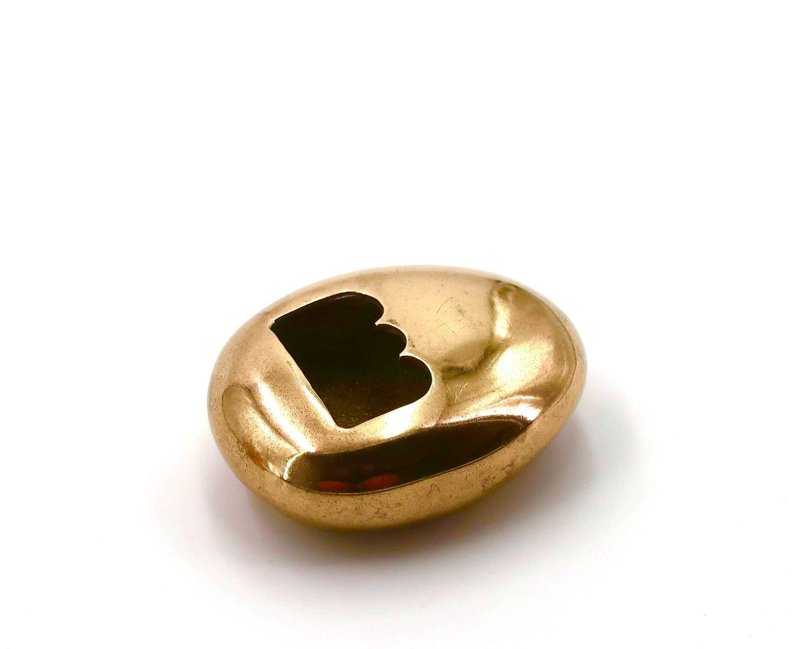 Franse Bronzen Flessenopener In Kiezelvorm Door Monique Gerber, Jaren 1970 / Presse Papier, Kunst, In De Stijl Van Constantin Brancusi