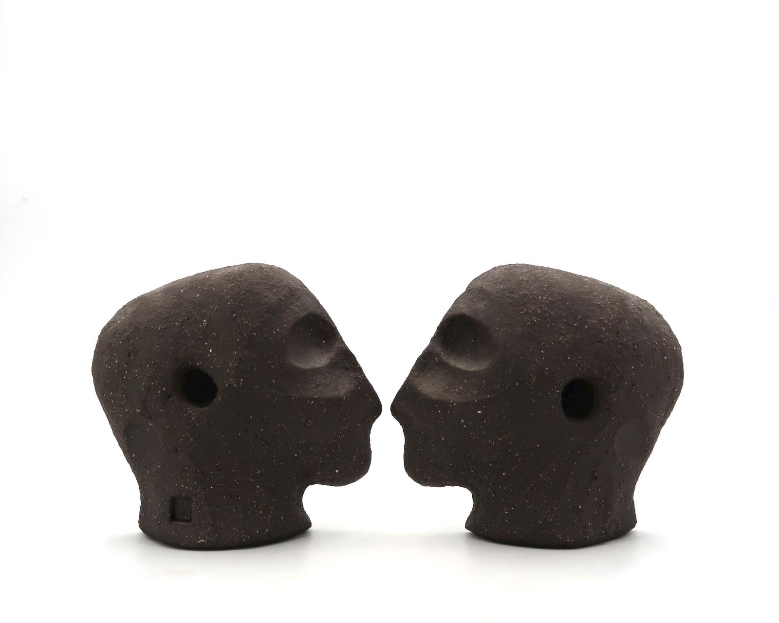 Two Ceramic Sculptures Forming A Head By Salvatore Parisi / Art, Cabinet Of Curiosity, Home Decor, France, Arty Christmas Gift photo for sale