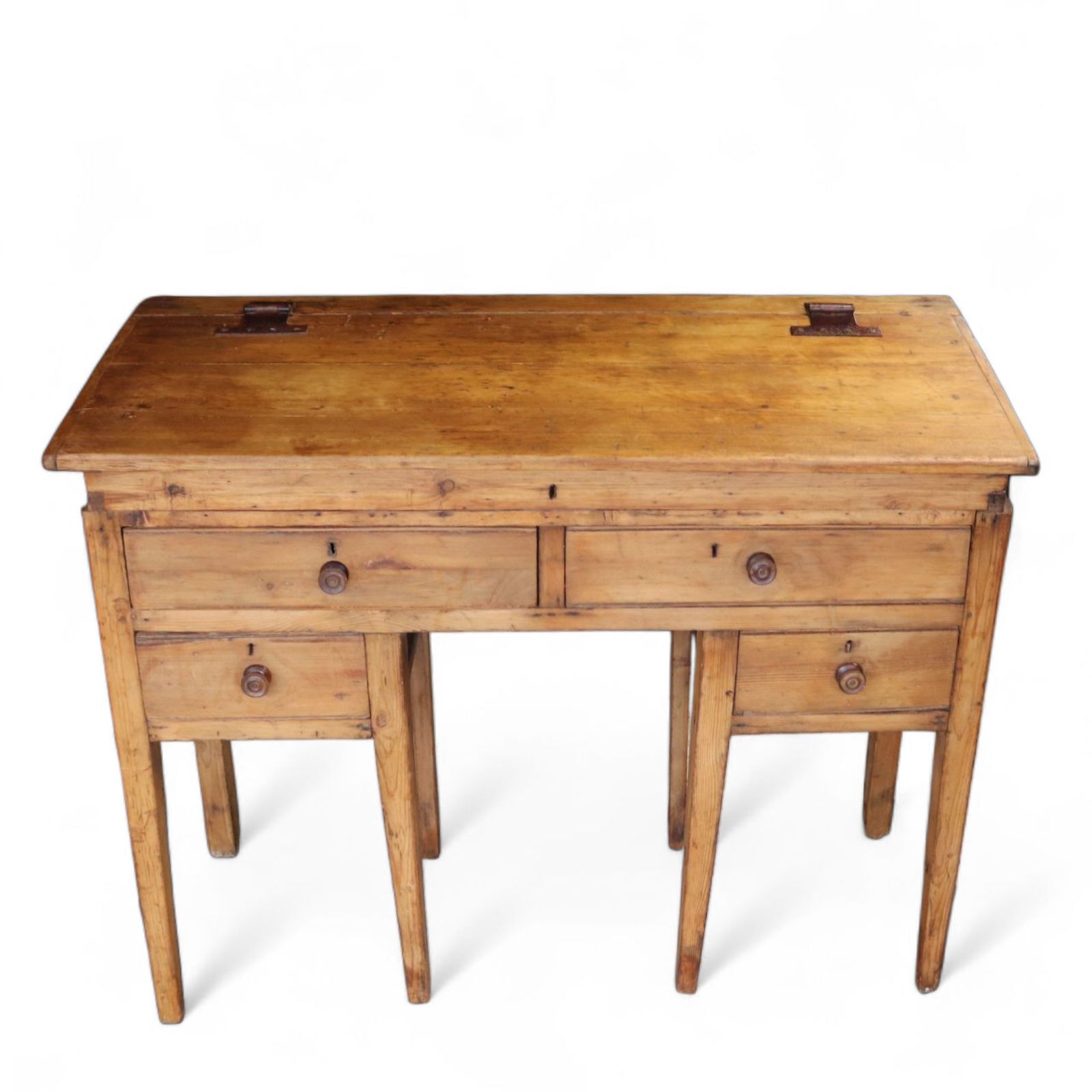 Victorian Antique Pine Clerks Desk Sloped Top Standing Desk photo vinterior
